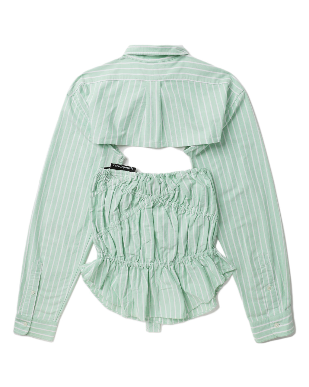 1/OFF PARIS Ruched striped cut-out shirt