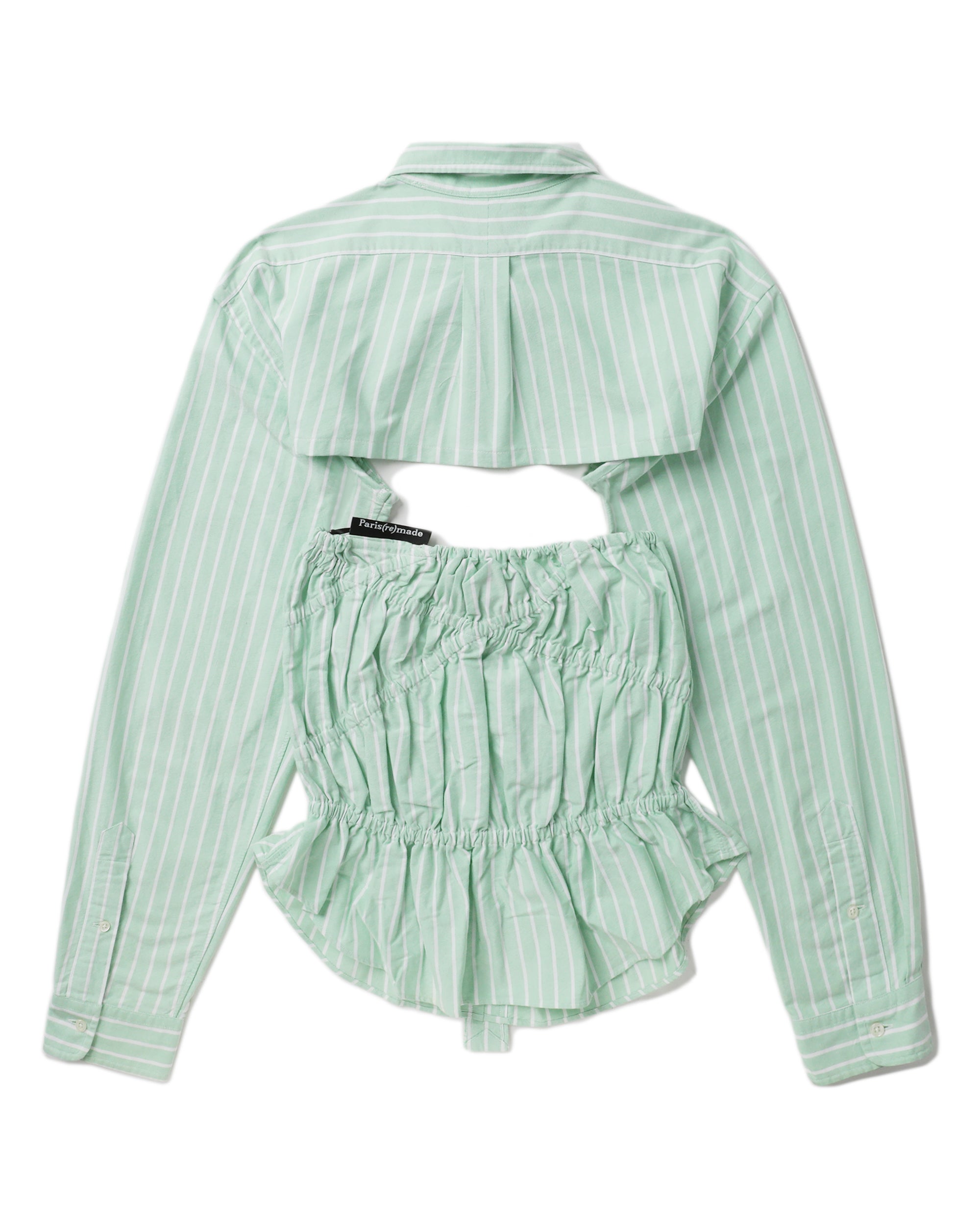 1/OFF PARIS Ruched striped cut-out shirt