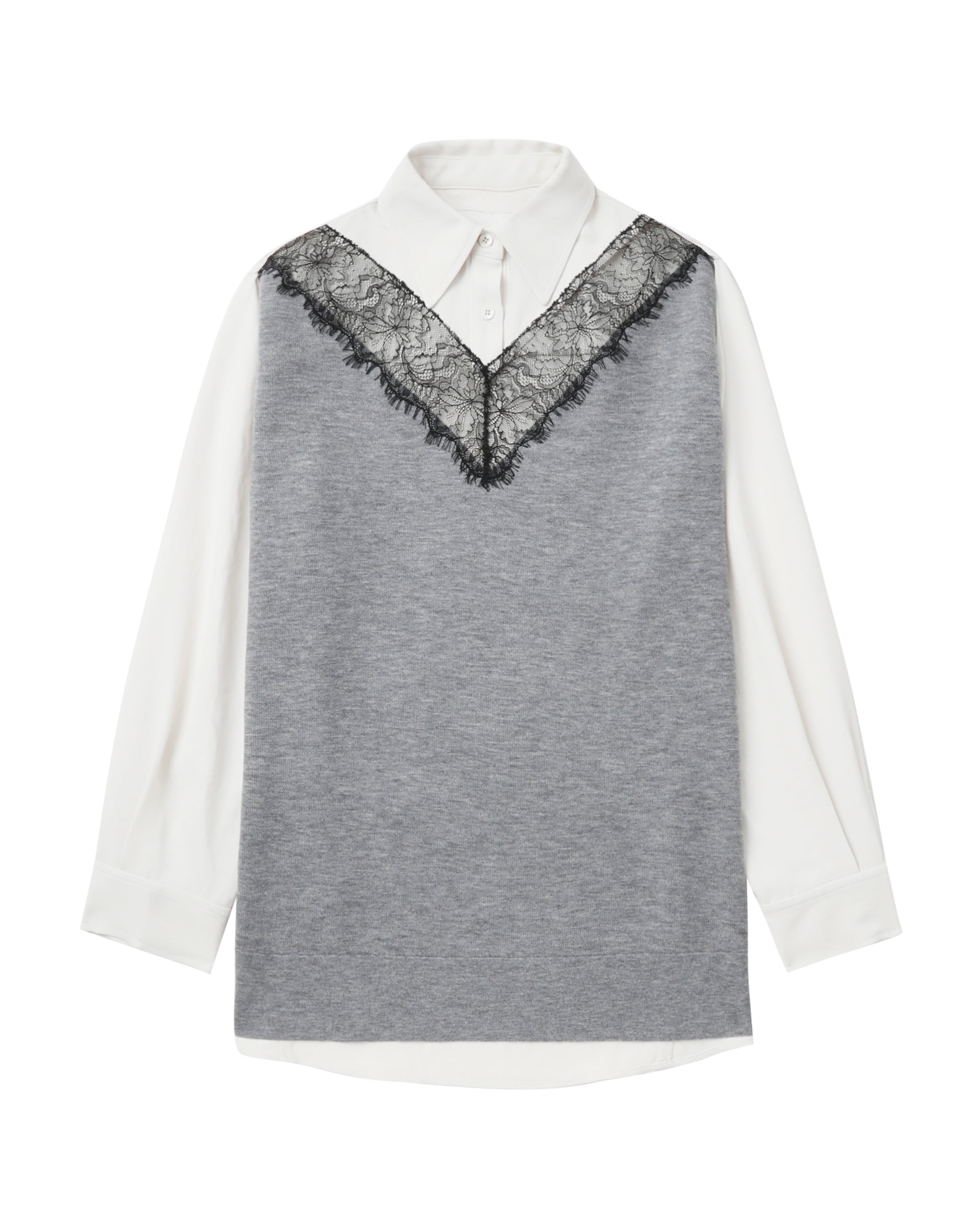 3.1 PHILLIP LIM Combo lace shirt
