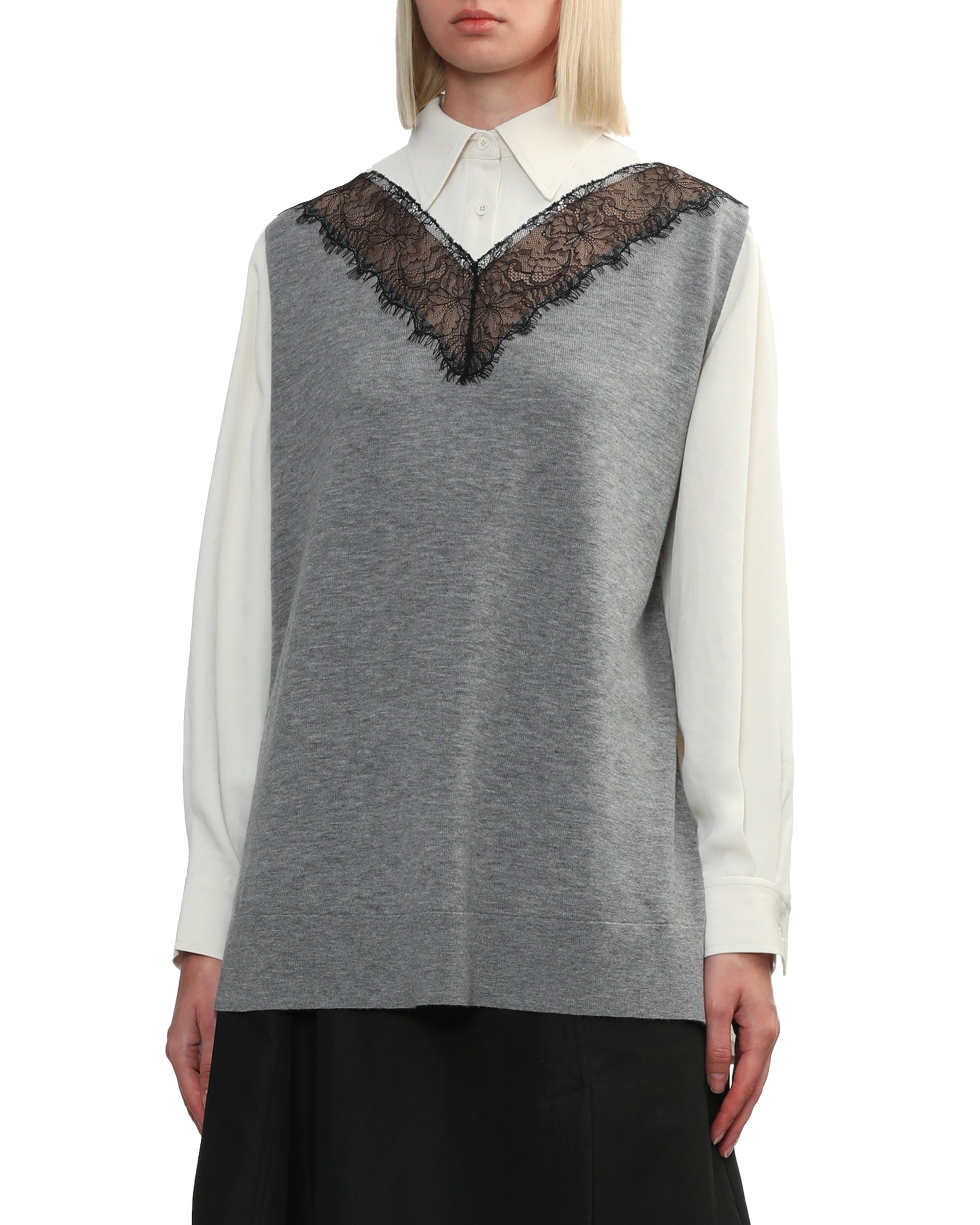 3.1 PHILLIP LIM Combo lace shirt