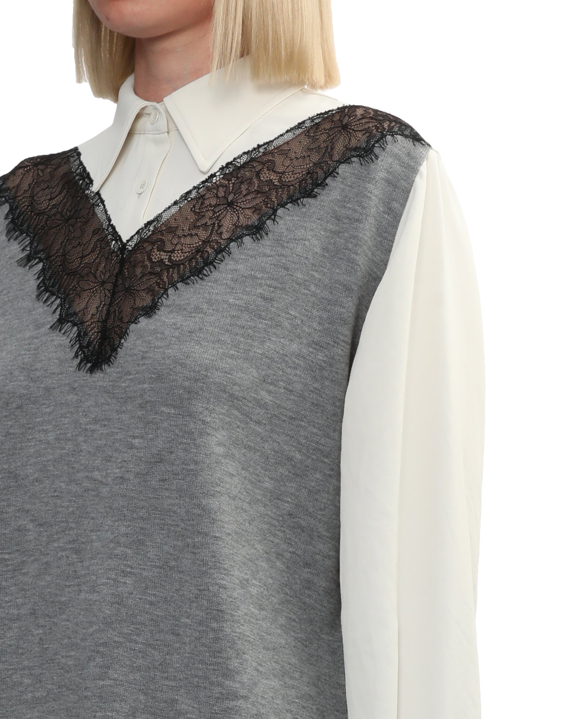 3.1 PHILLIP LIM Combo lace shirt