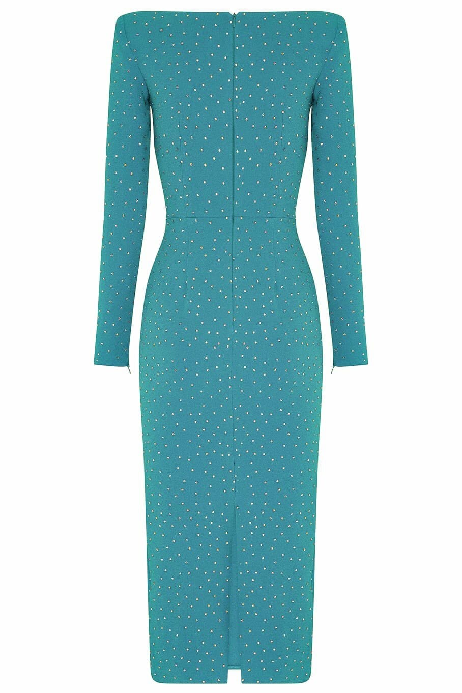 ALEX PERRY ALEX PERRY TIERNAN SCOOP NECK LONG SLEEVE DRESS