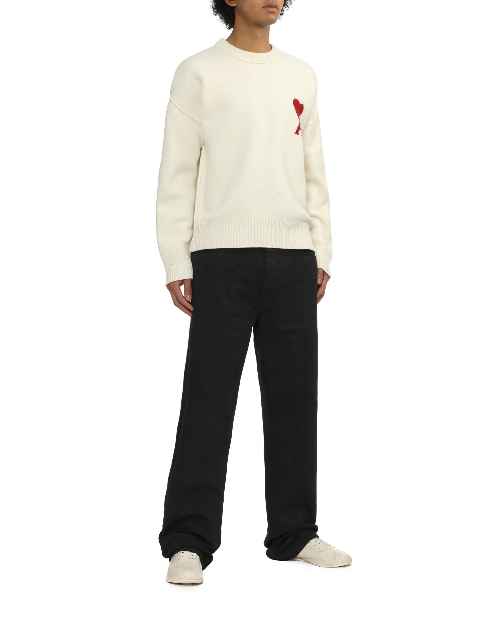 AMI Perforated leather lace-up sneakers