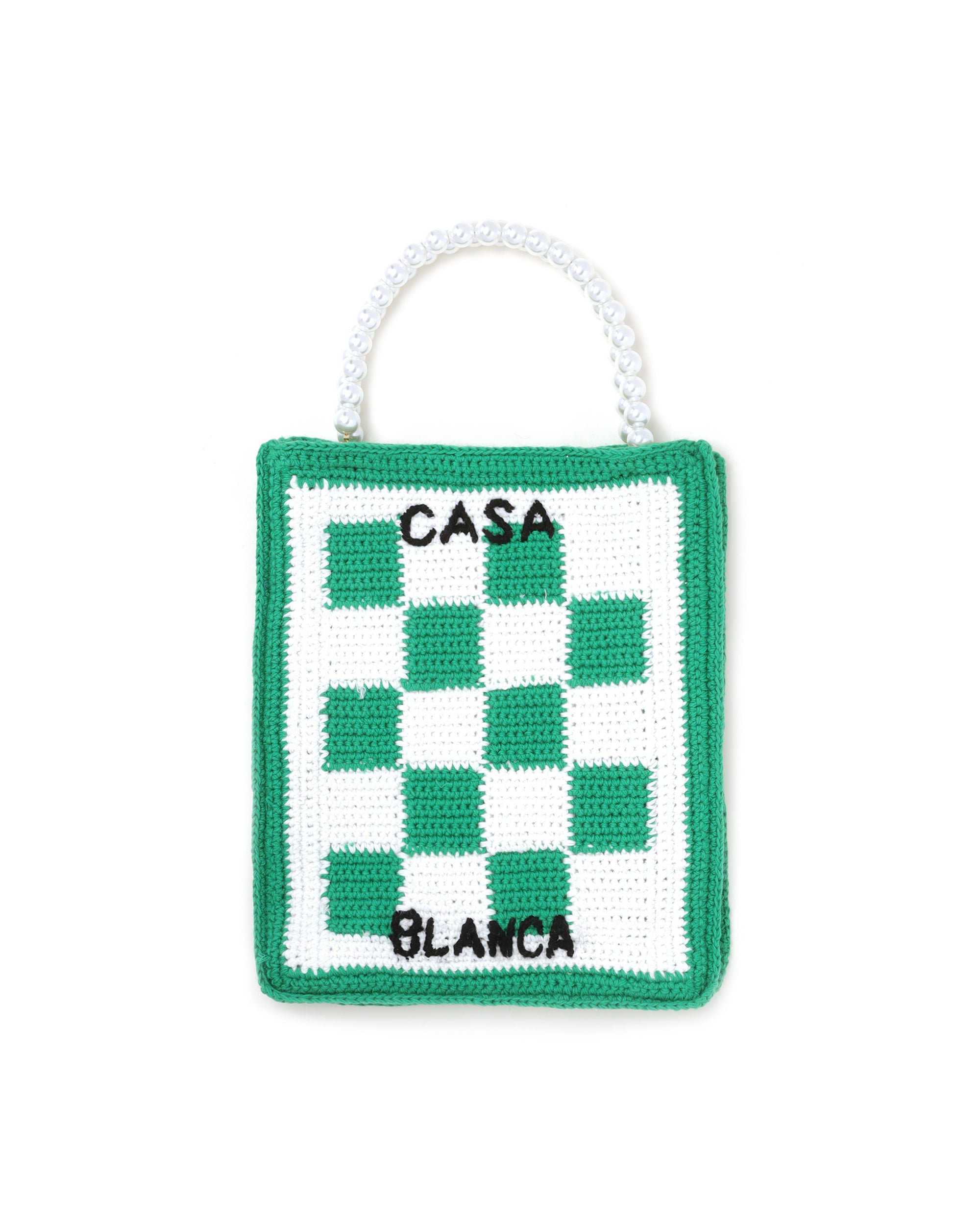 CASABLANCA Crocheted mini check tote