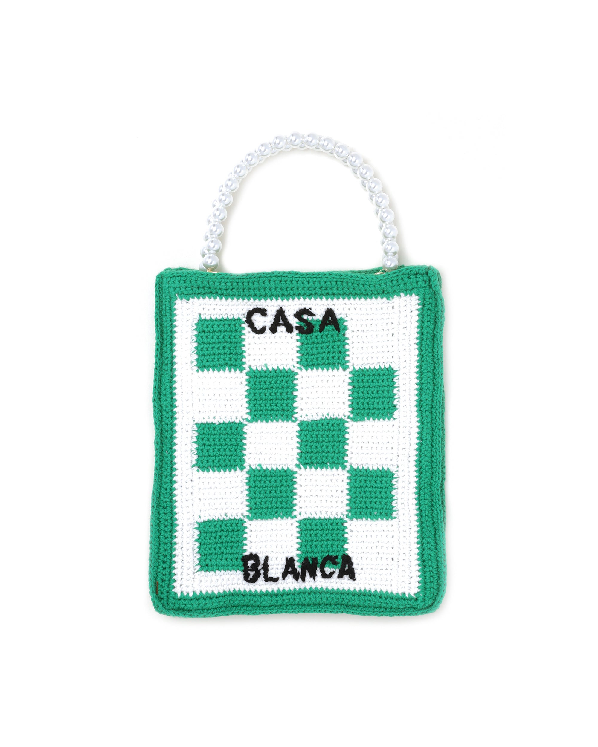 CASABLANCA Crocheted mini check tote