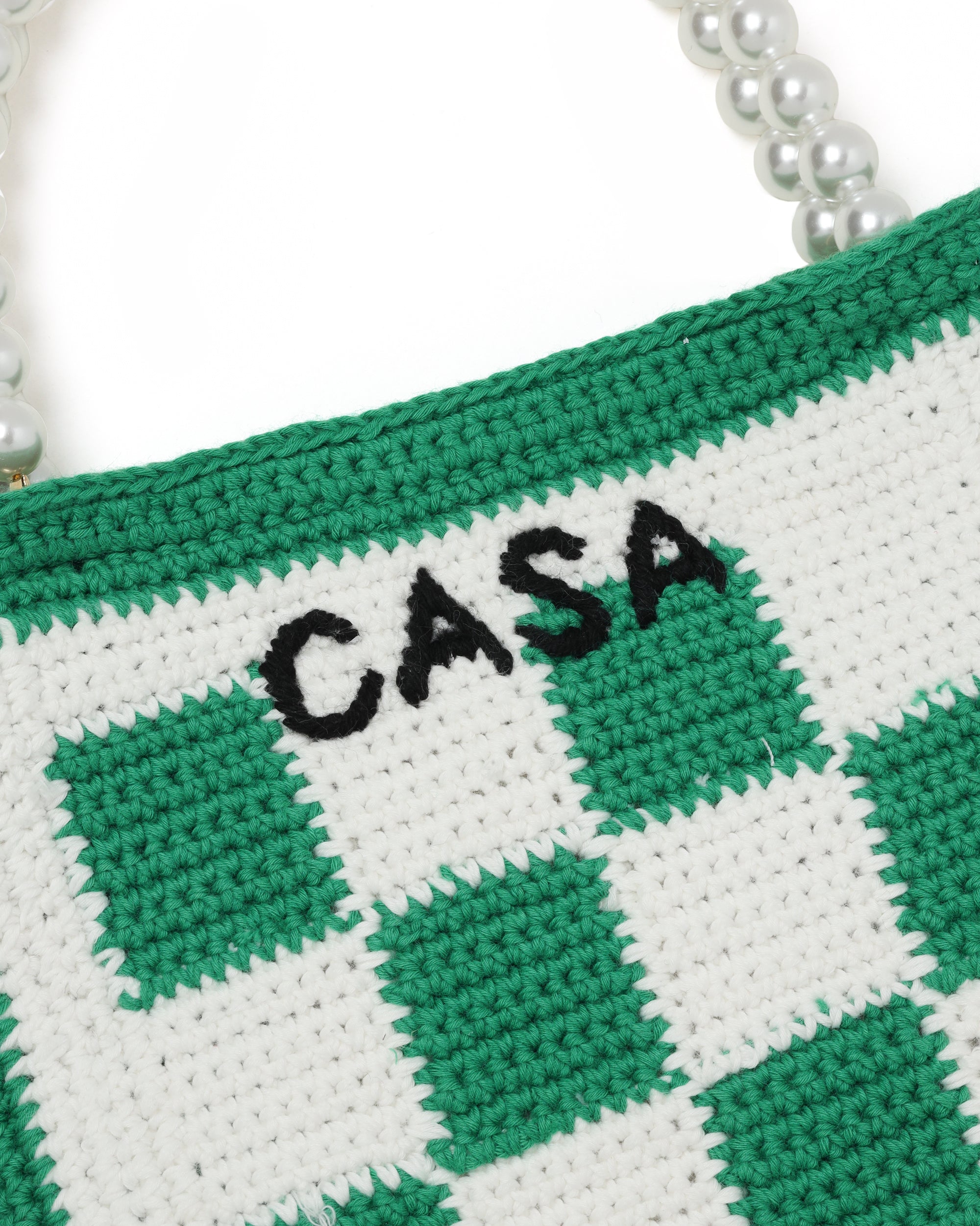 CASABLANCA Crocheted mini check tote