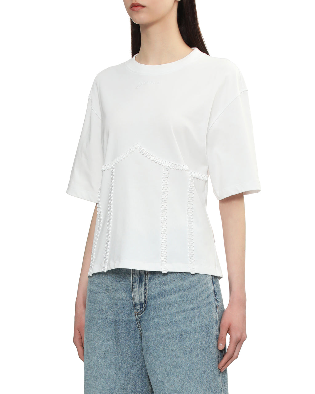 GANNI Tie back tee