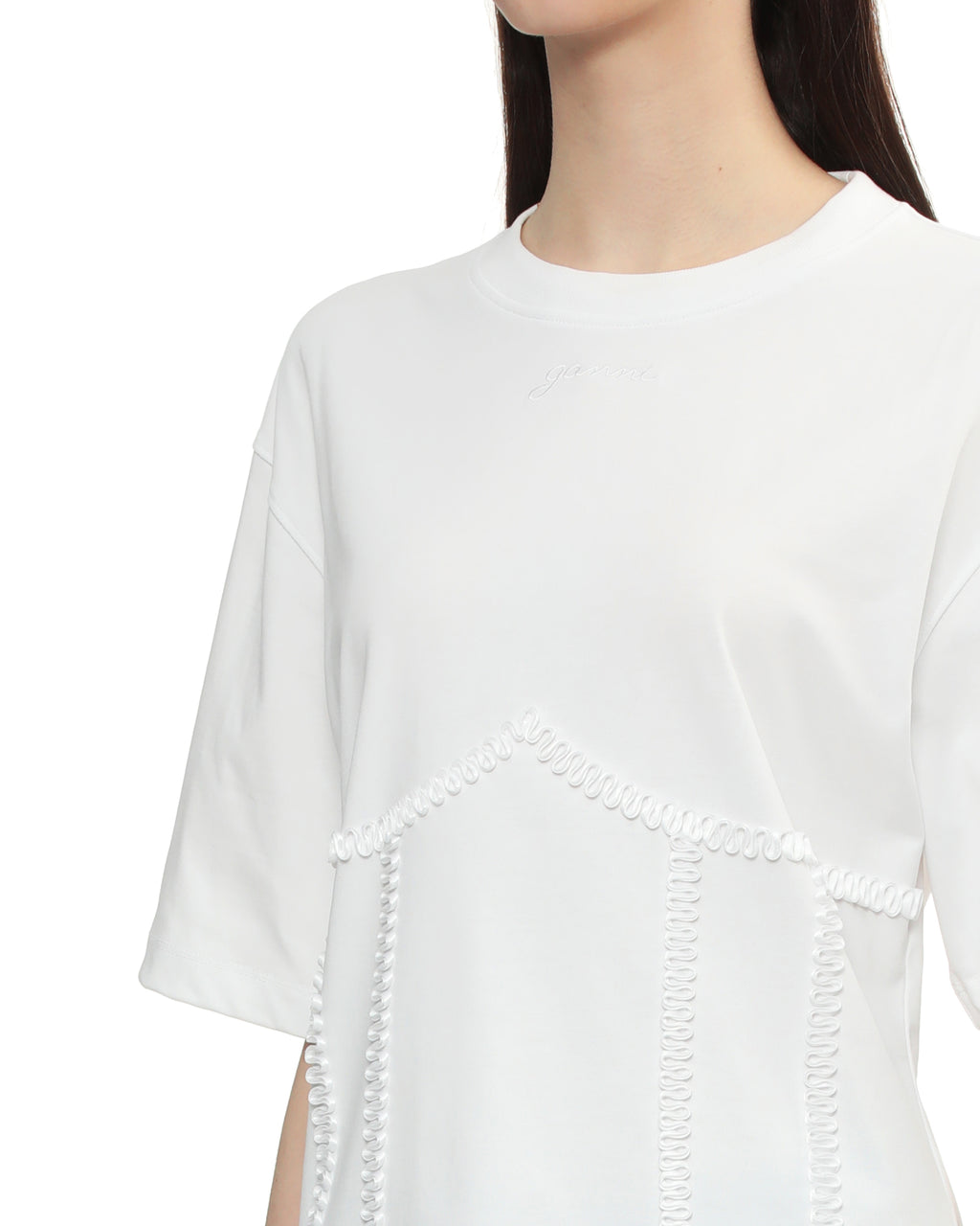 GANNI Tie back tee
