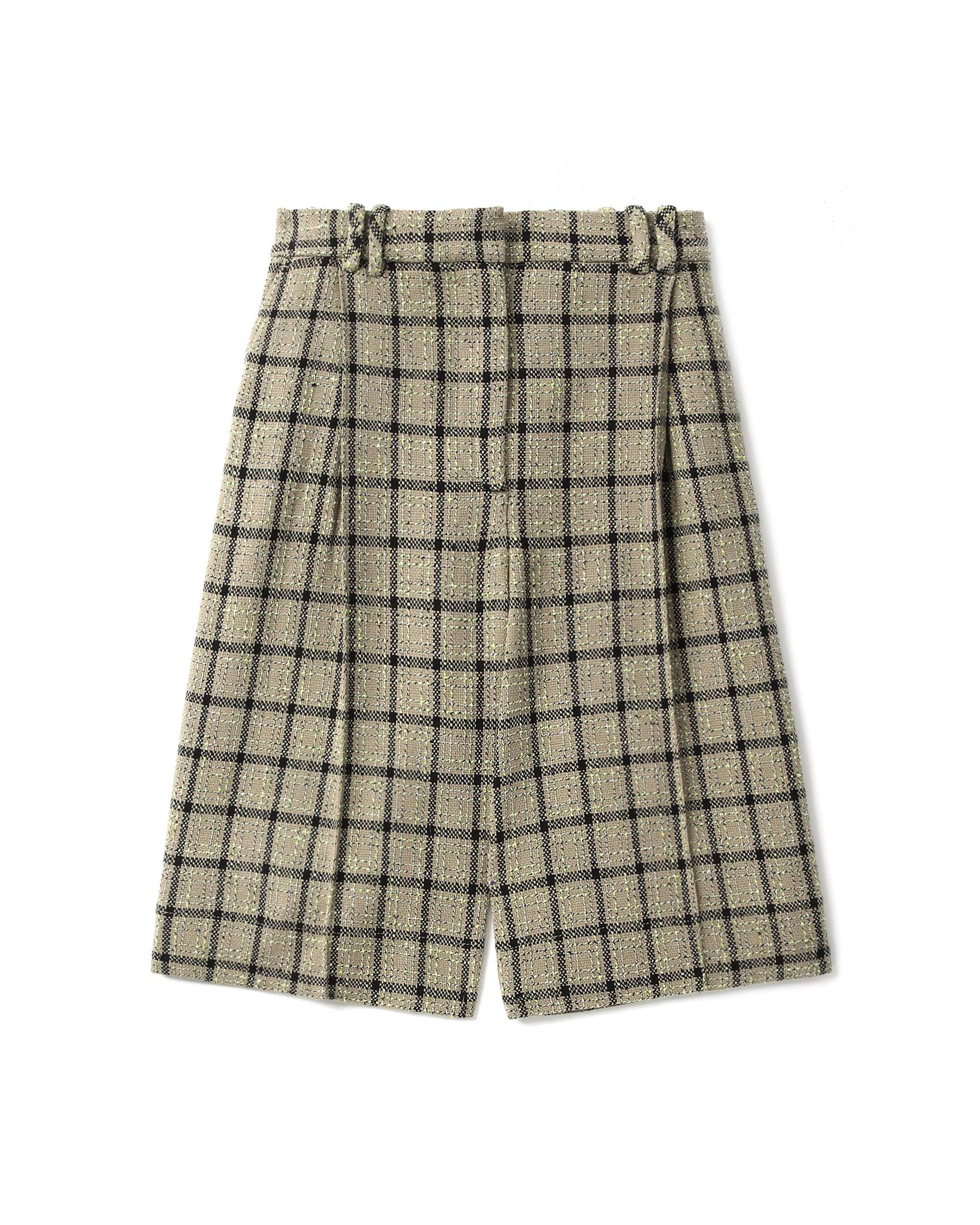 GANNI Check suiting relaxed pleated shorts