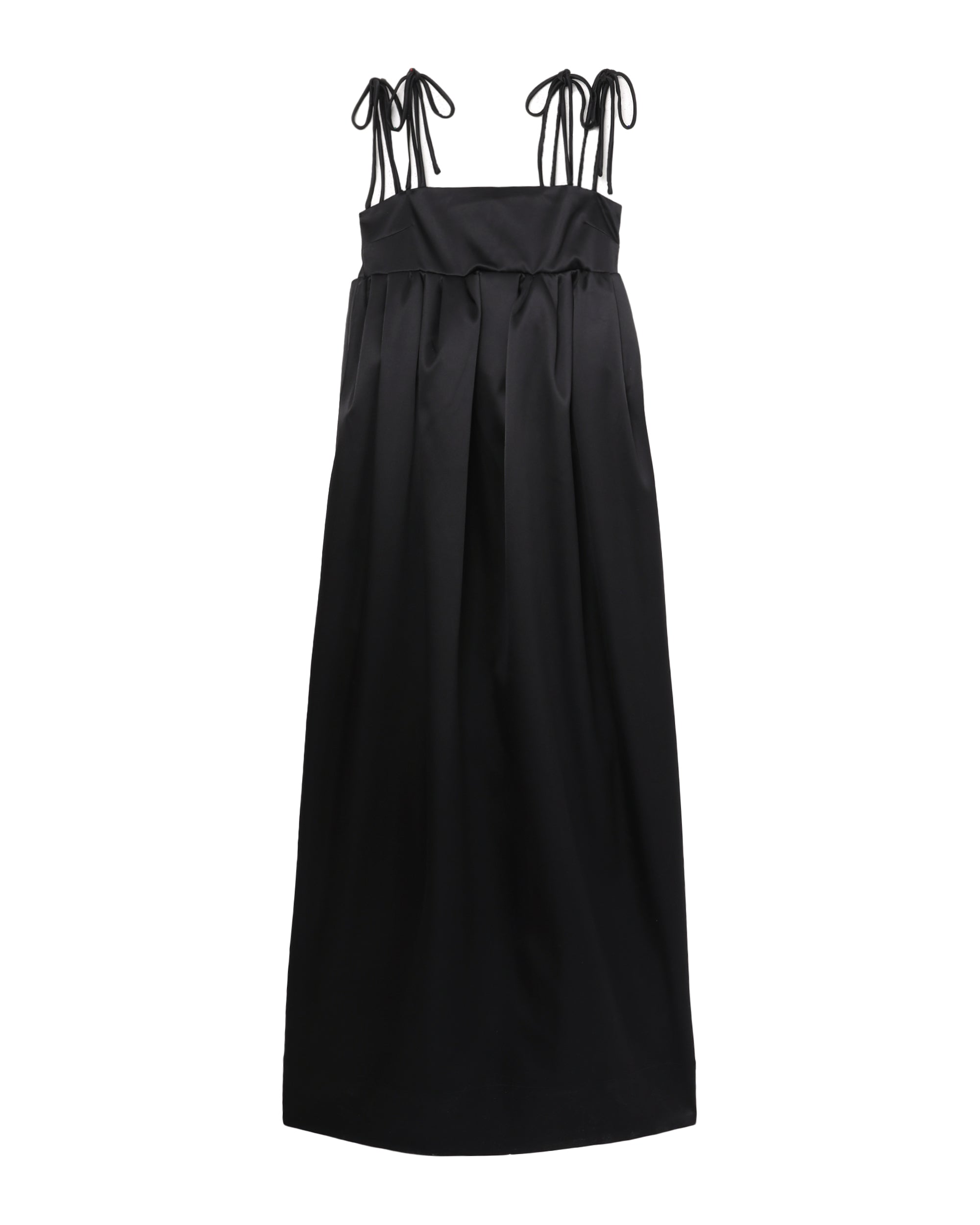 GANNI Double satin string dress