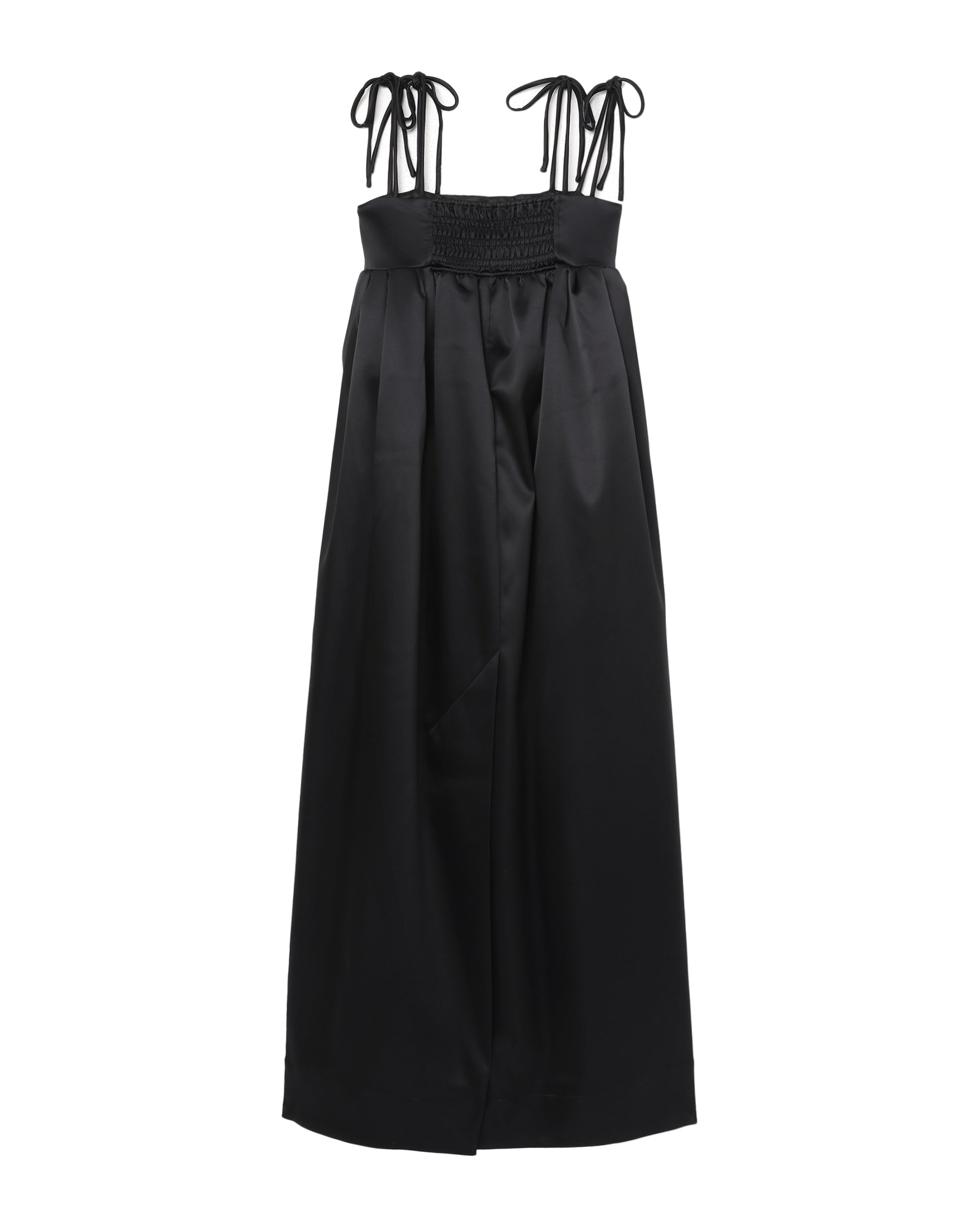 GANNI Double satin string dress