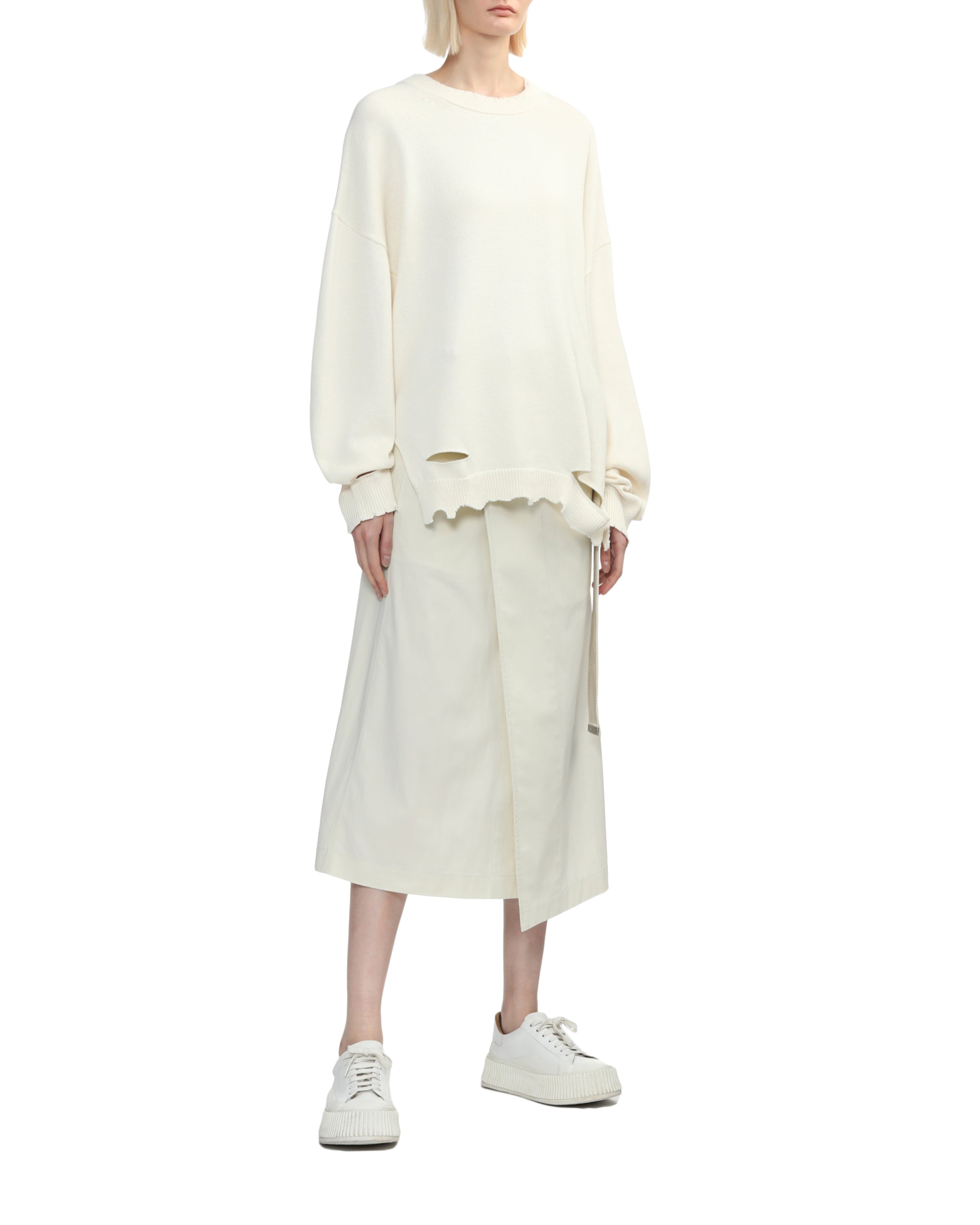 HELMUT LANG Distressed ribbed sweater