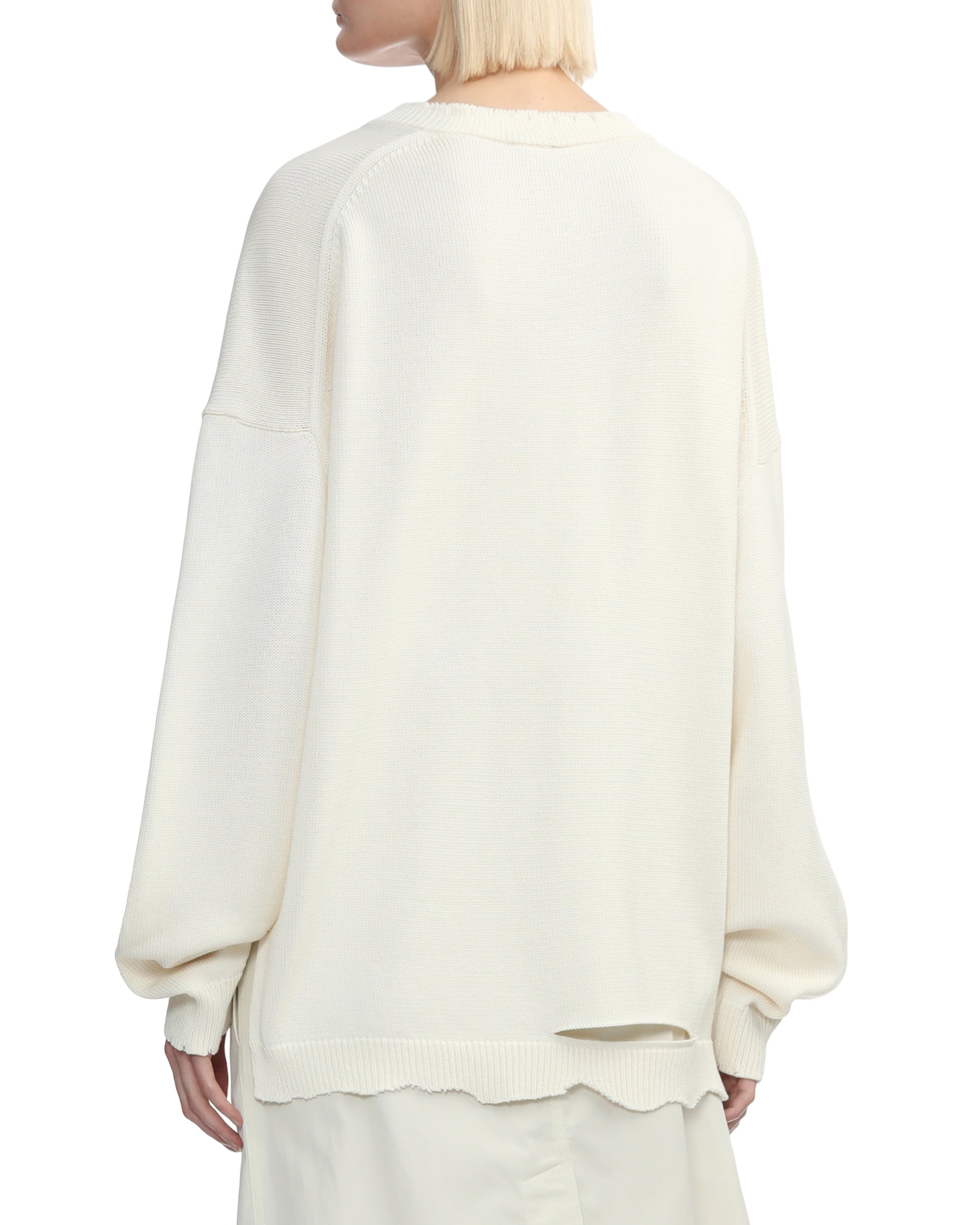 HELMUT LANG Distressed ribbed sweater
