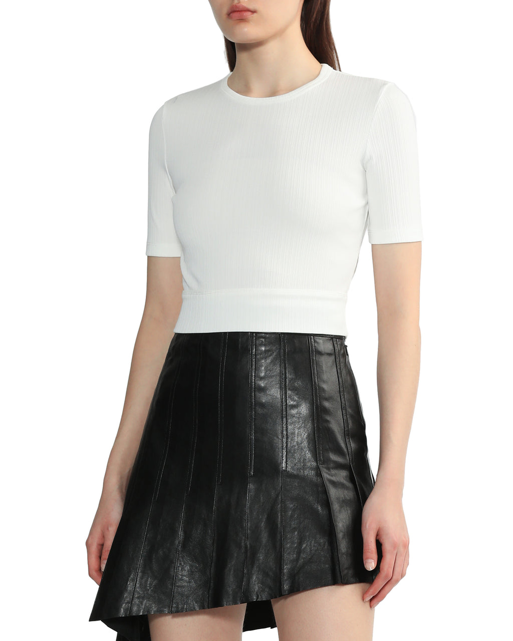 HELMUT LANG Cropped rib tee