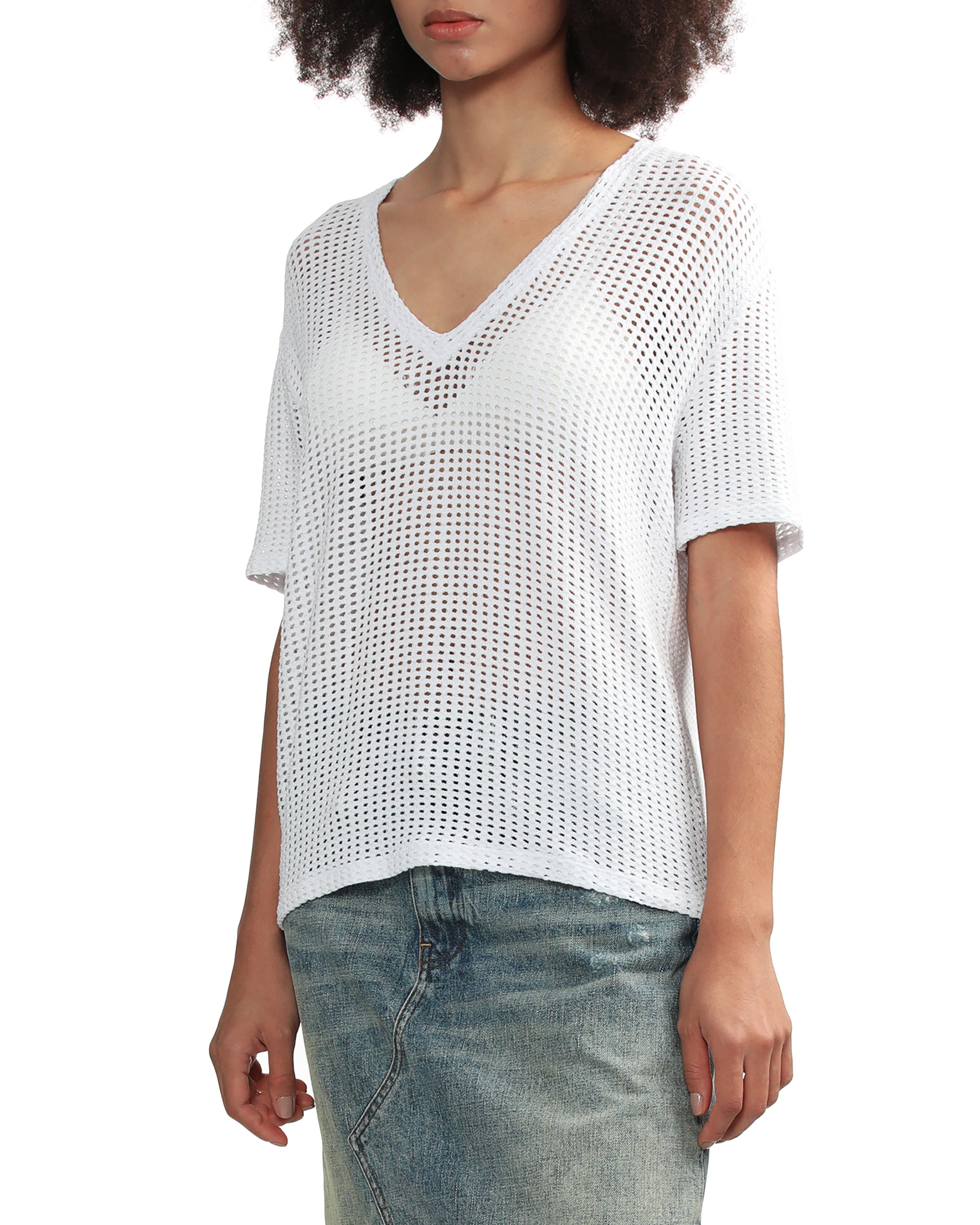 IRO V-neck mesh top