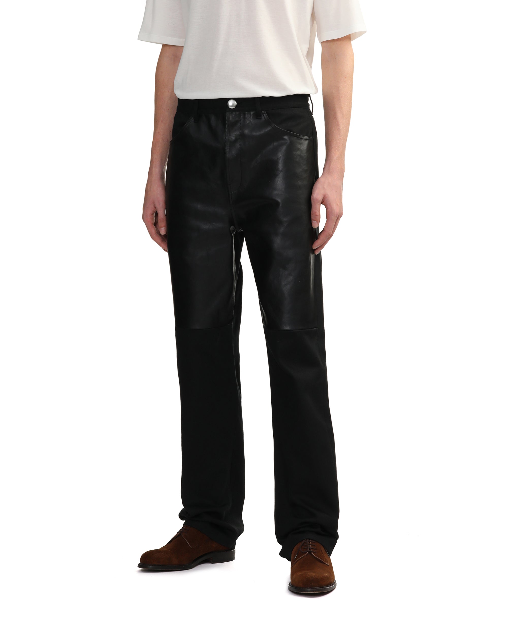 JIL SANDER Faux leather panel pants