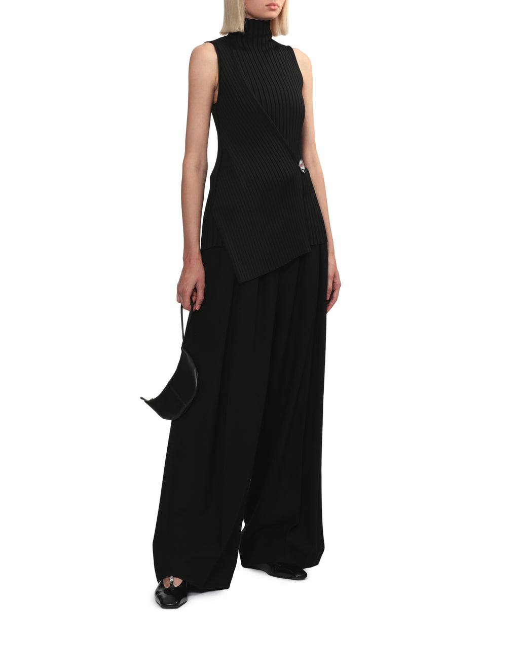 JIL SANDER Wrist strap curved bag