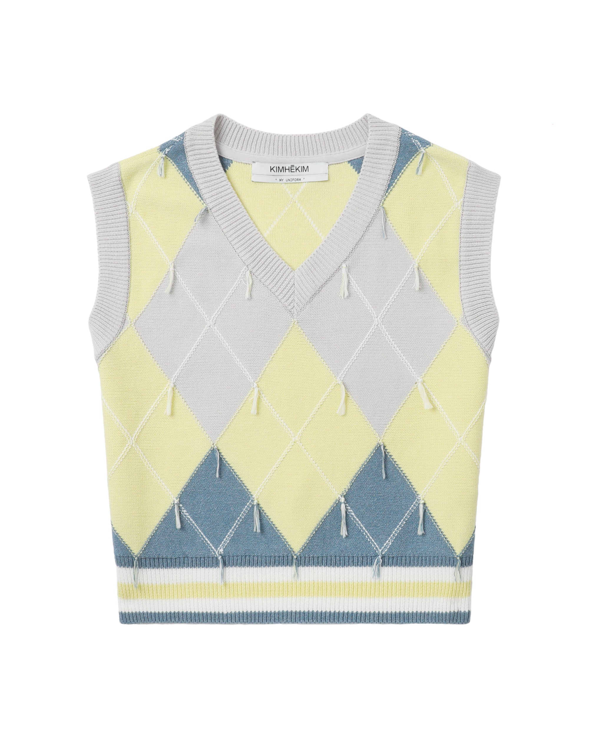 KIMHĒKIM Argyle knit vest