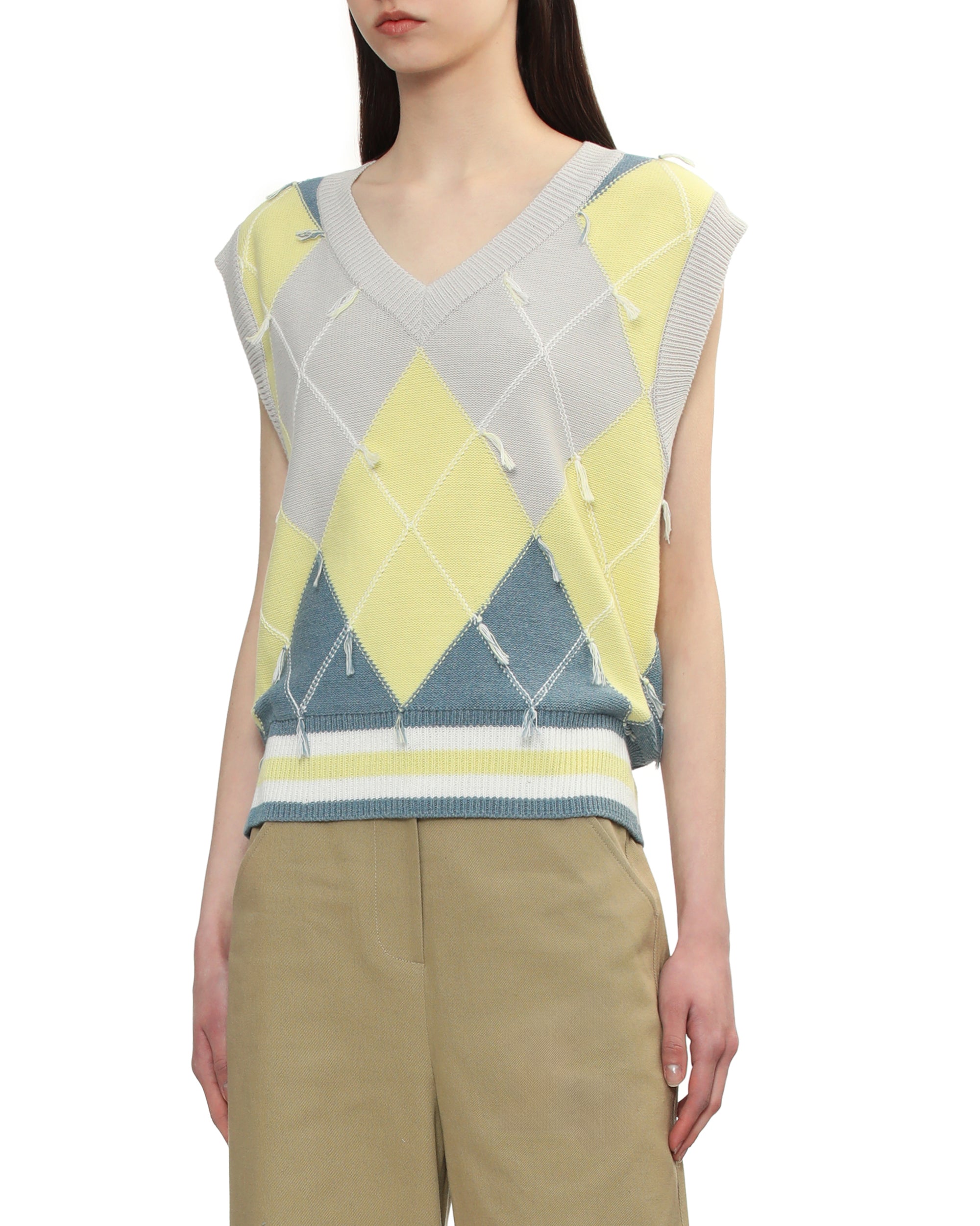 KIMHĒKIM Argyle knit vest