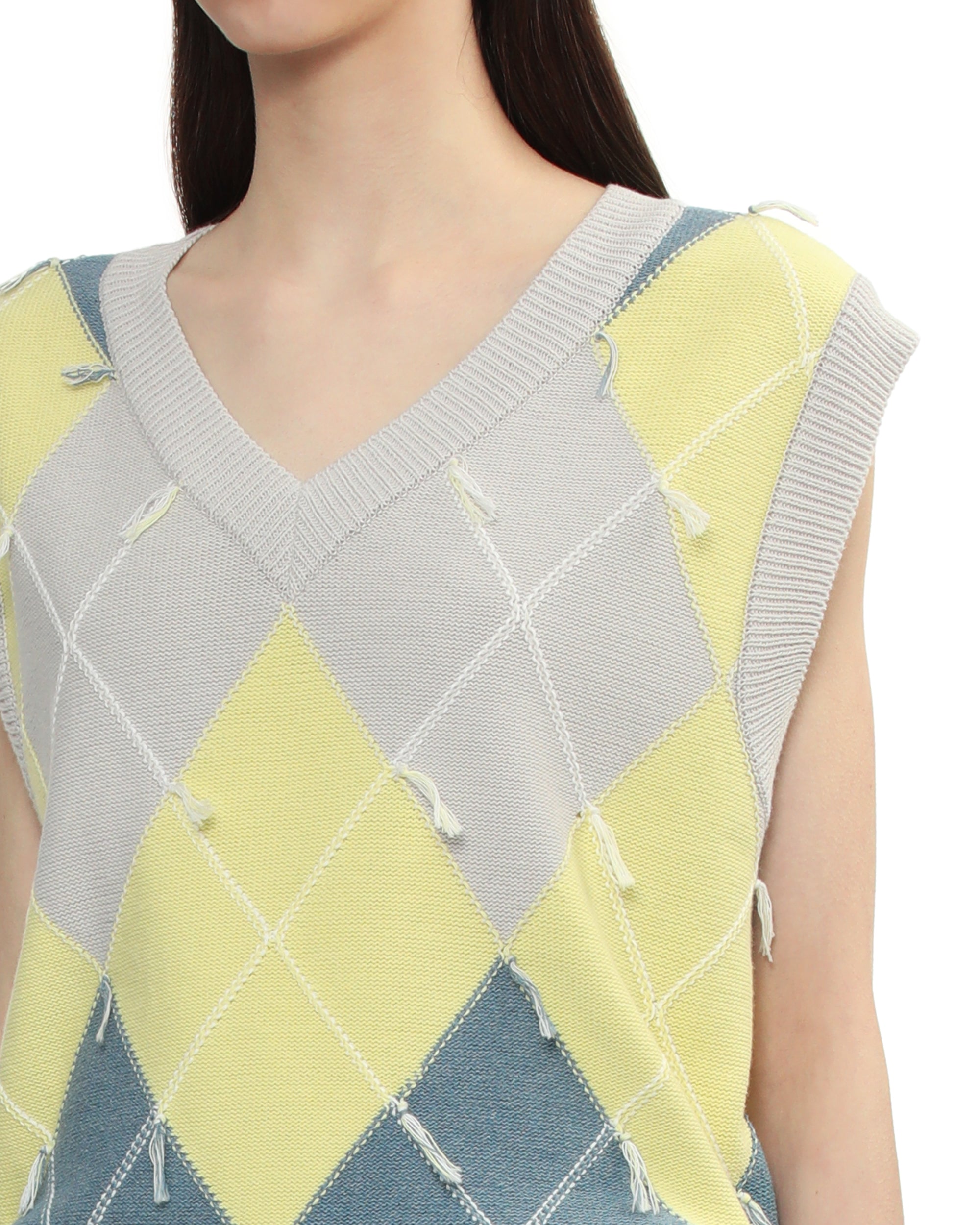 KIMHĒKIM Argyle knit vest