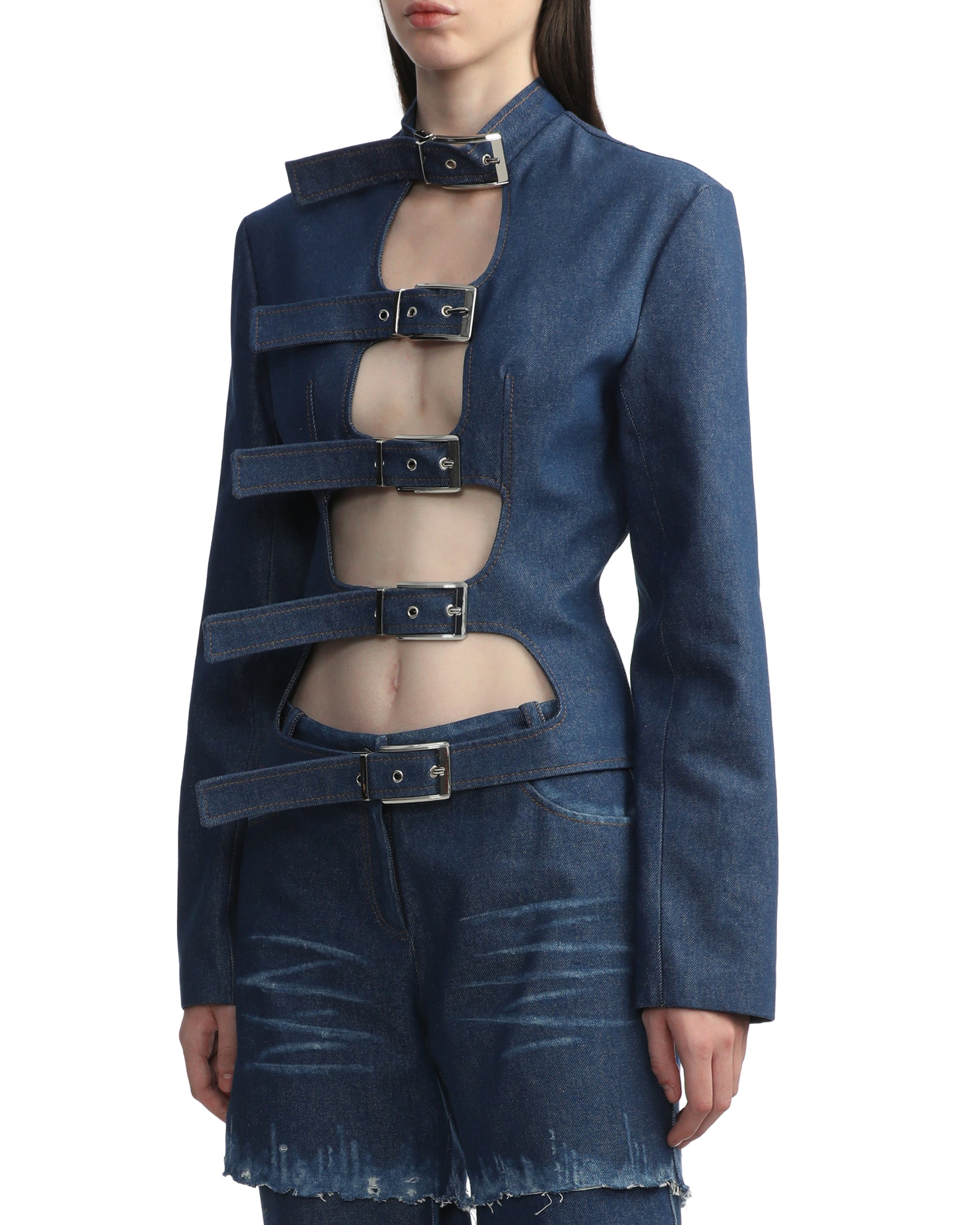 LADO BOKUCHAVA Buckle shibari blazer