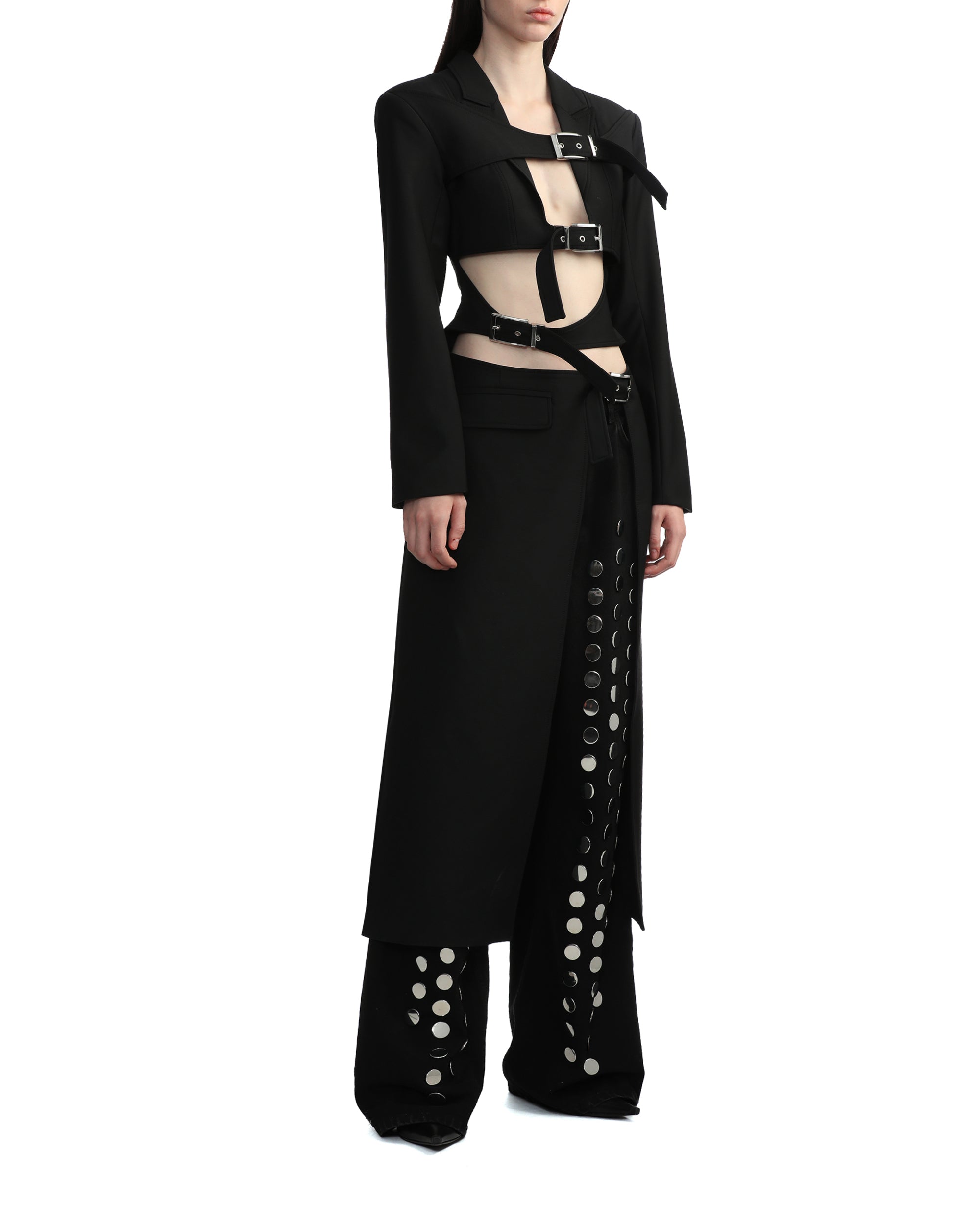 LADO BOKUCHAVA Reversed Shibari trench coat