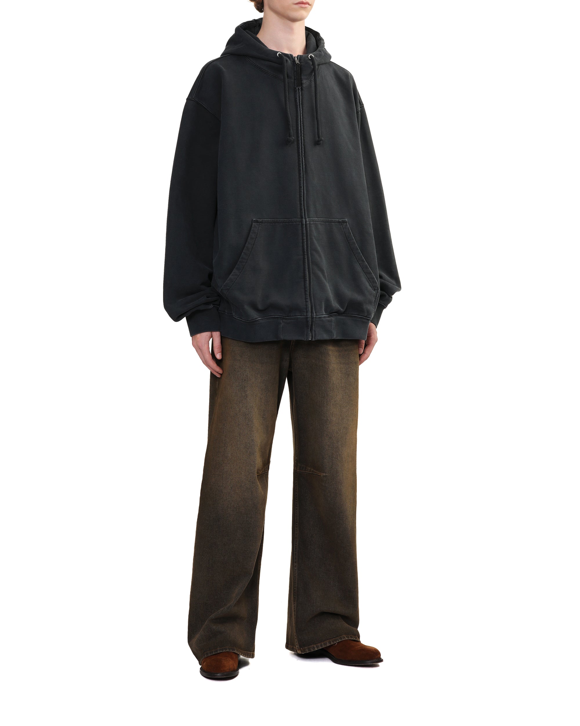 MAISON MARGIELA Faded logo zip-up hoodie