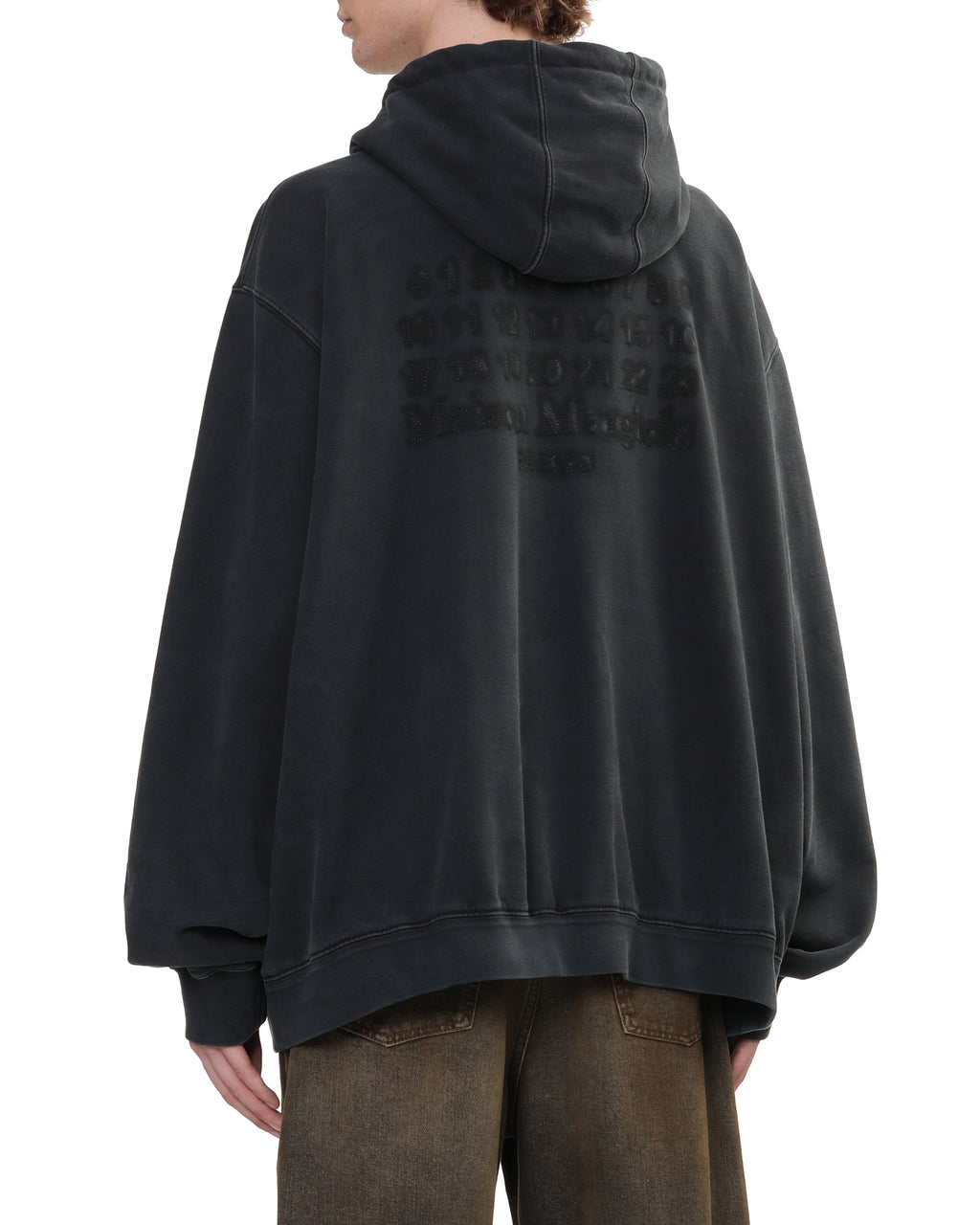 MAISON MARGIELA Faded logo zip-up hoodie