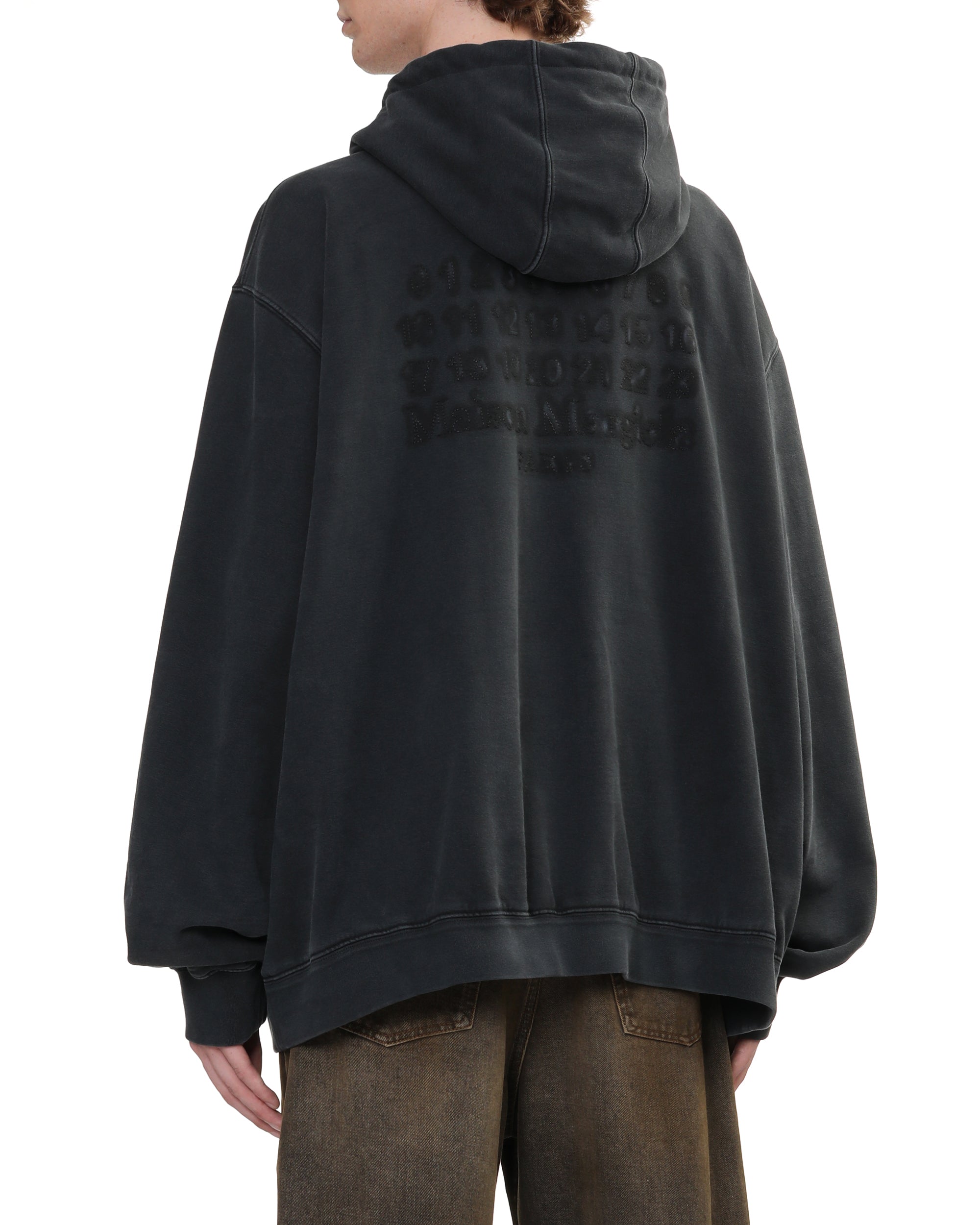 MAISON MARGIELA Faded logo zip-up hoodie