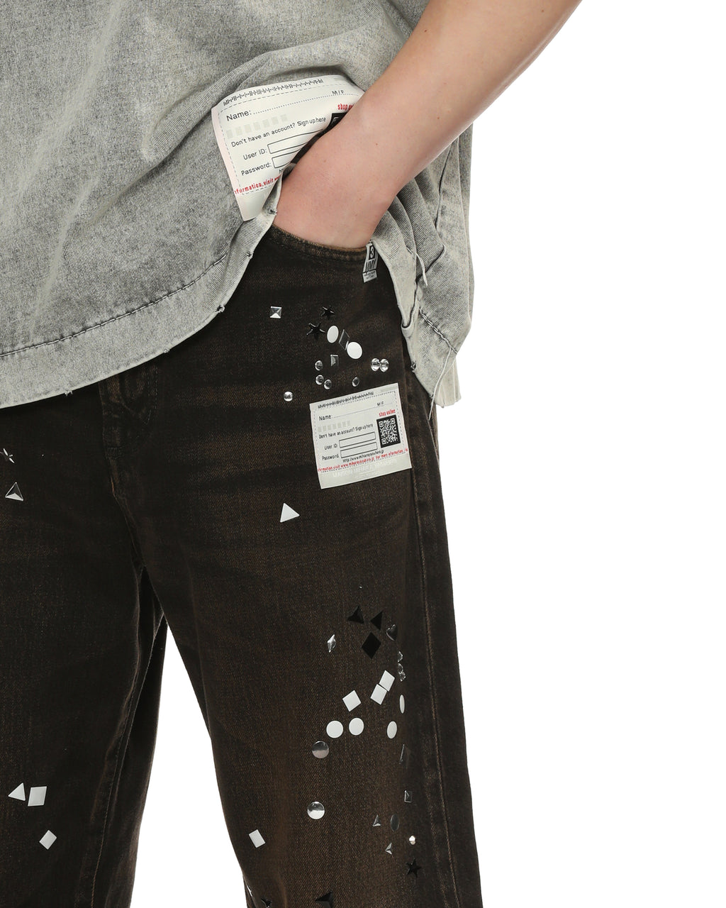 MAISON MIHARA YASUHIRO Embellished denim pants