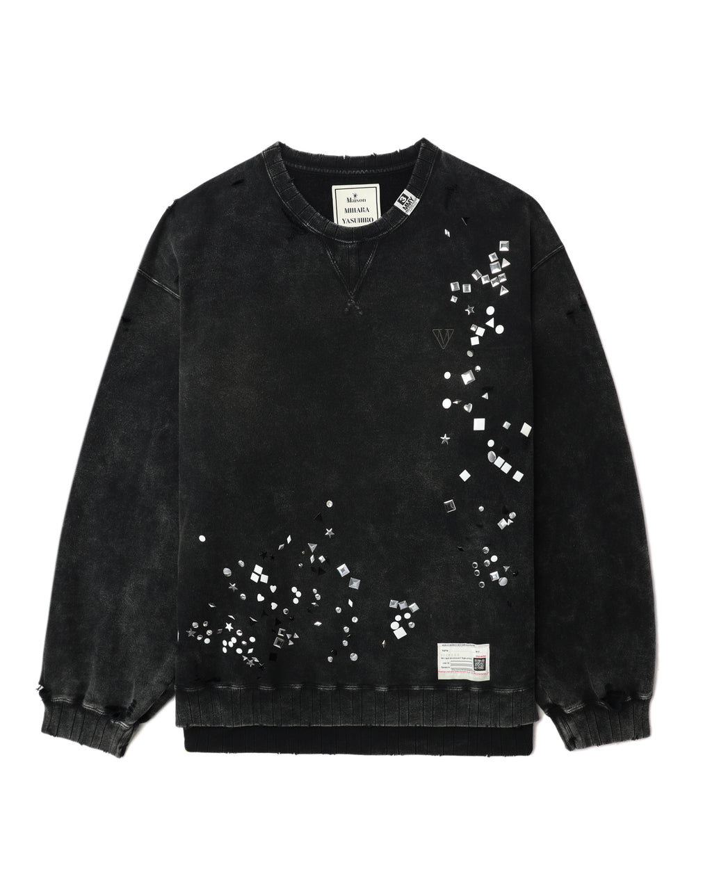 MAISON MIHARA YASUHIRO Embellished bleached sweatshirt