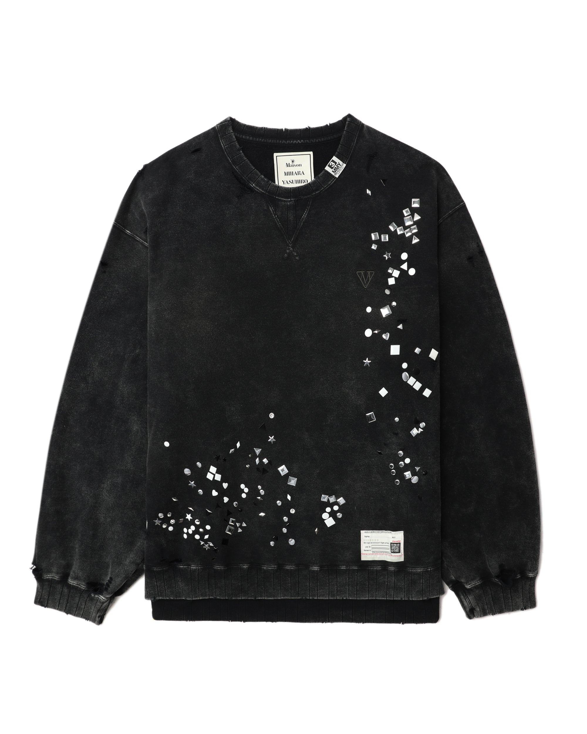 MAISON MIHARA YASUHIRO Embellished bleached sweatshirt