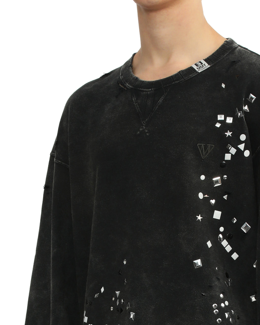 MAISON MIHARA YASUHIRO Embellished bleached sweatshirt