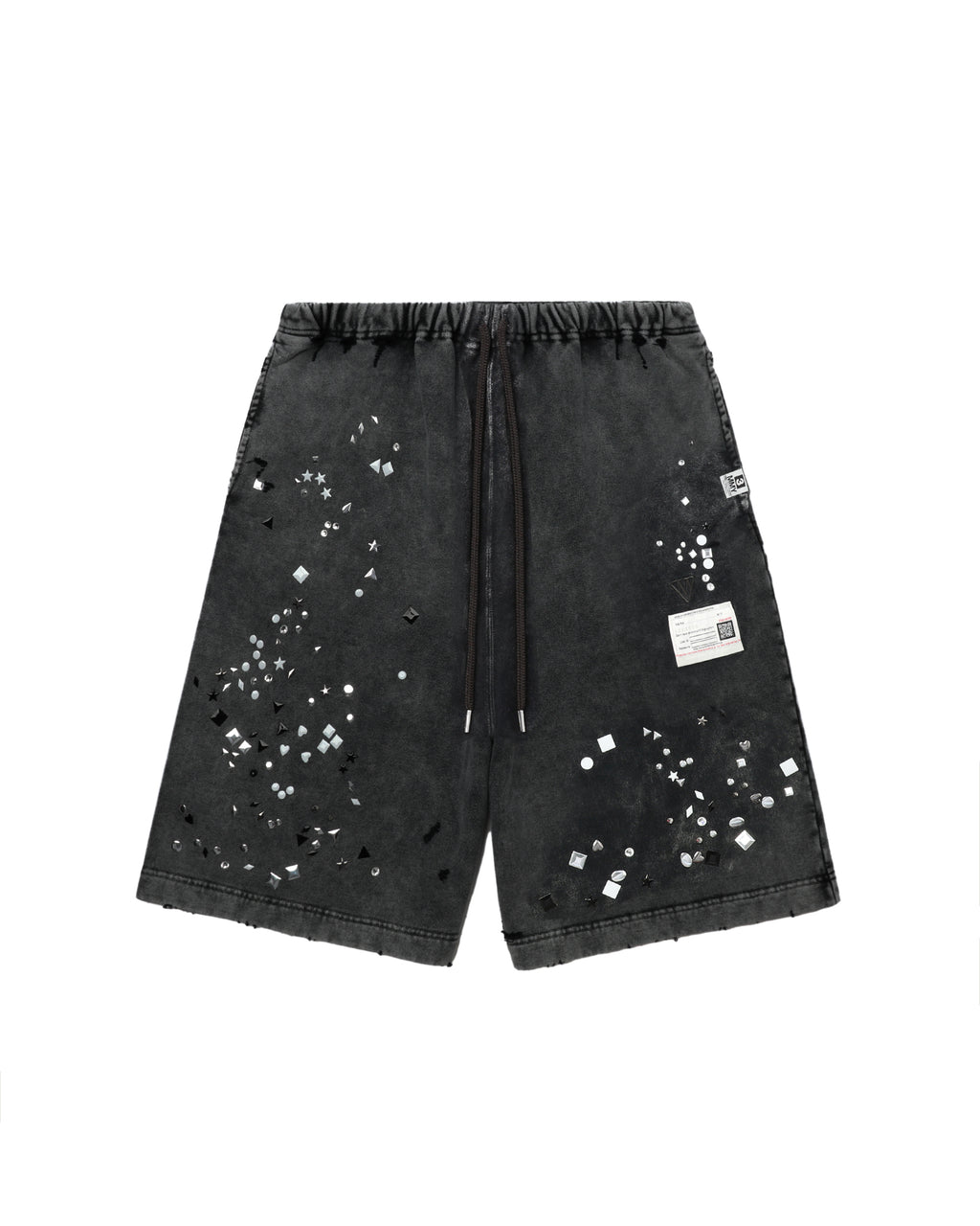 MAISON MIHARA YASUHIRO Embellished bleached sweat shorts