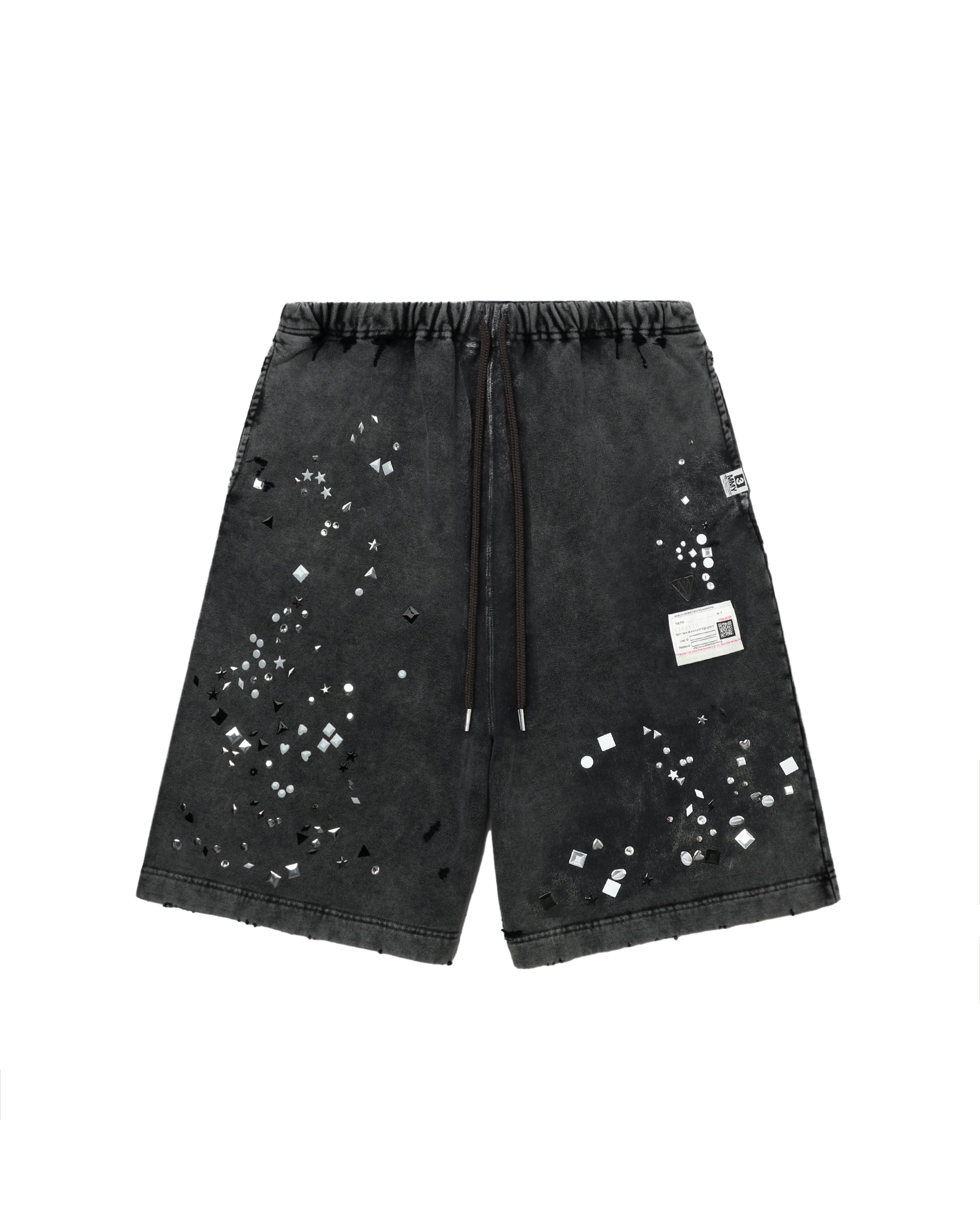 MAISON MIHARA YASUHIRO Embellished bleached sweat shorts