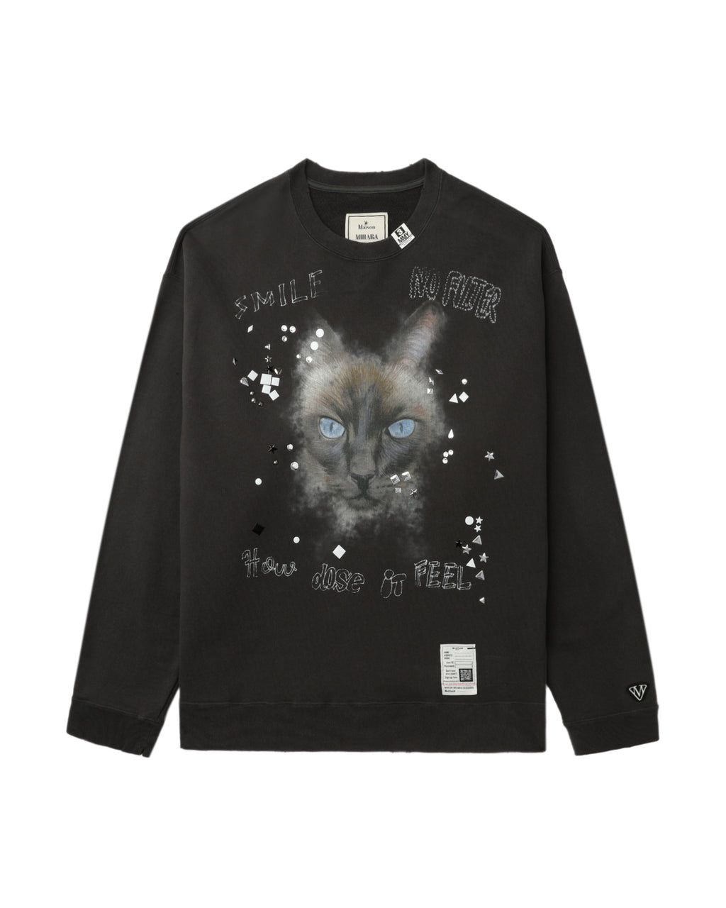 MAISON MIHARA YASUHIRO Printed embellished distressed sweatshirt