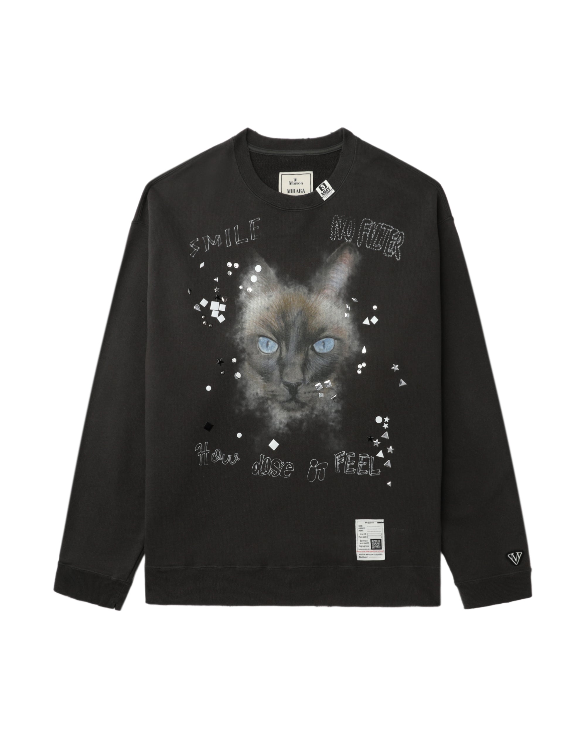 MAISON MIHARA YASUHIRO Printed embellished distressed sweatshirt