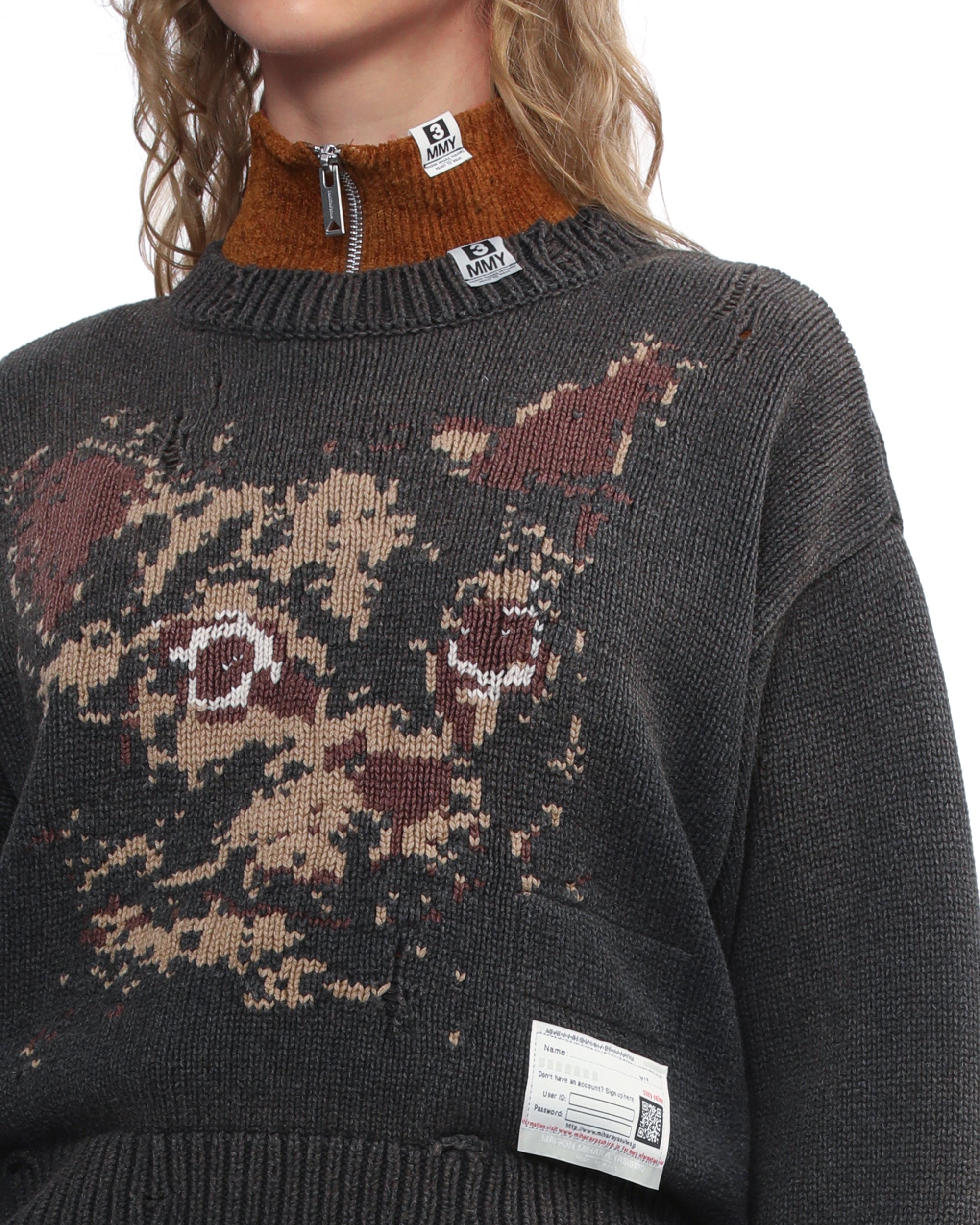 MAISON MIHARA YASUHIRO Cropped graphic sweater