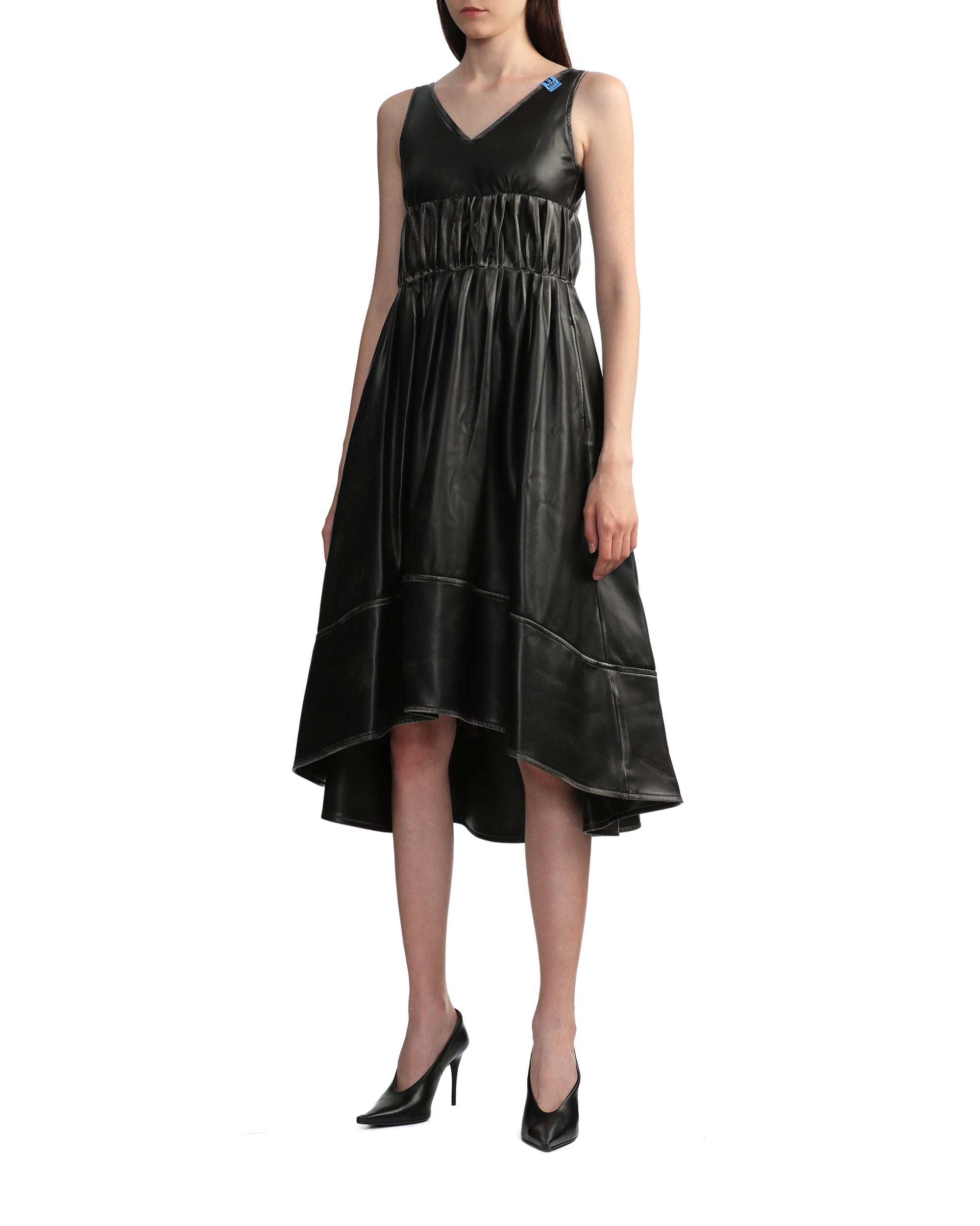 MAISON MIHARA YASUHIRO Faux leather flare dress