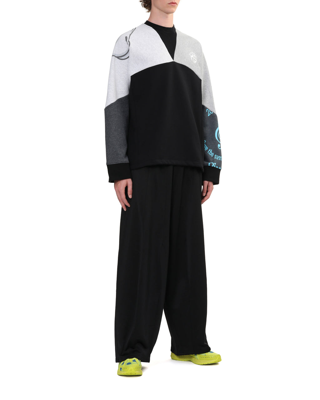 MARINE SERRE Upcycled graphic crew neck sweatshirt