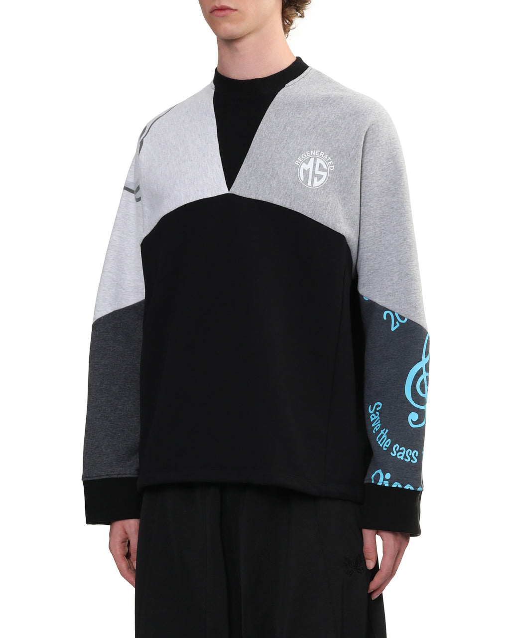 MARINE SERRE Upcycled graphic crew neck sweatshirt