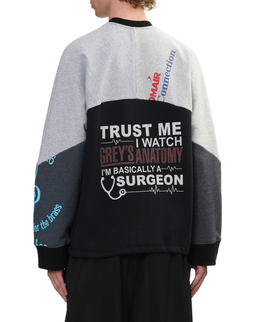 MARINE SERRE Upcycled graphic crew neck sweatshirt