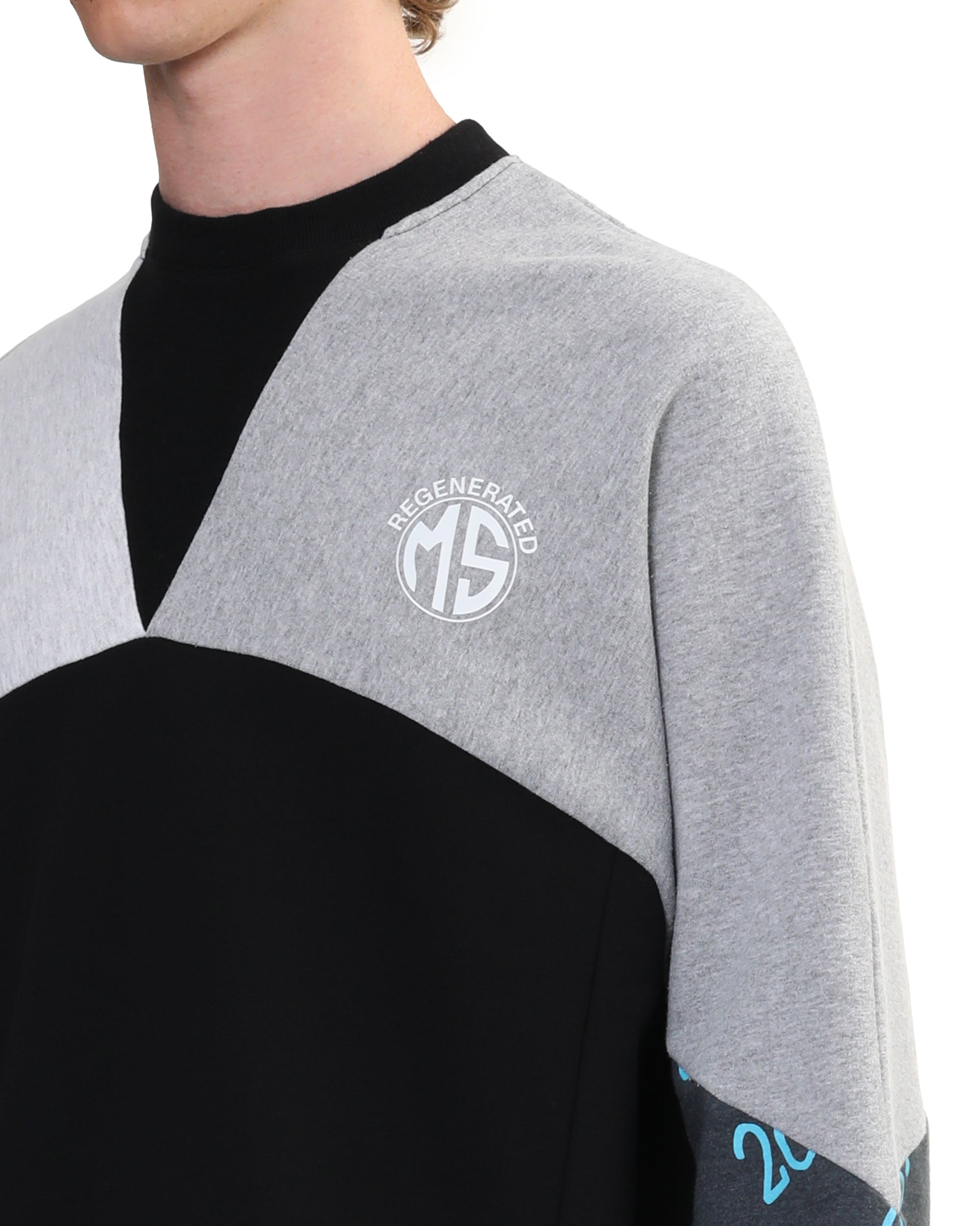 MARINE SERRE Upcycled graphic crew neck sweatshirt