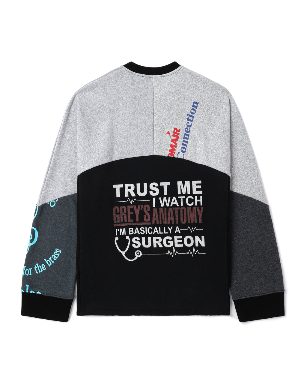 MARINE SERRE Upcycled graphic crew neck sweatshirt