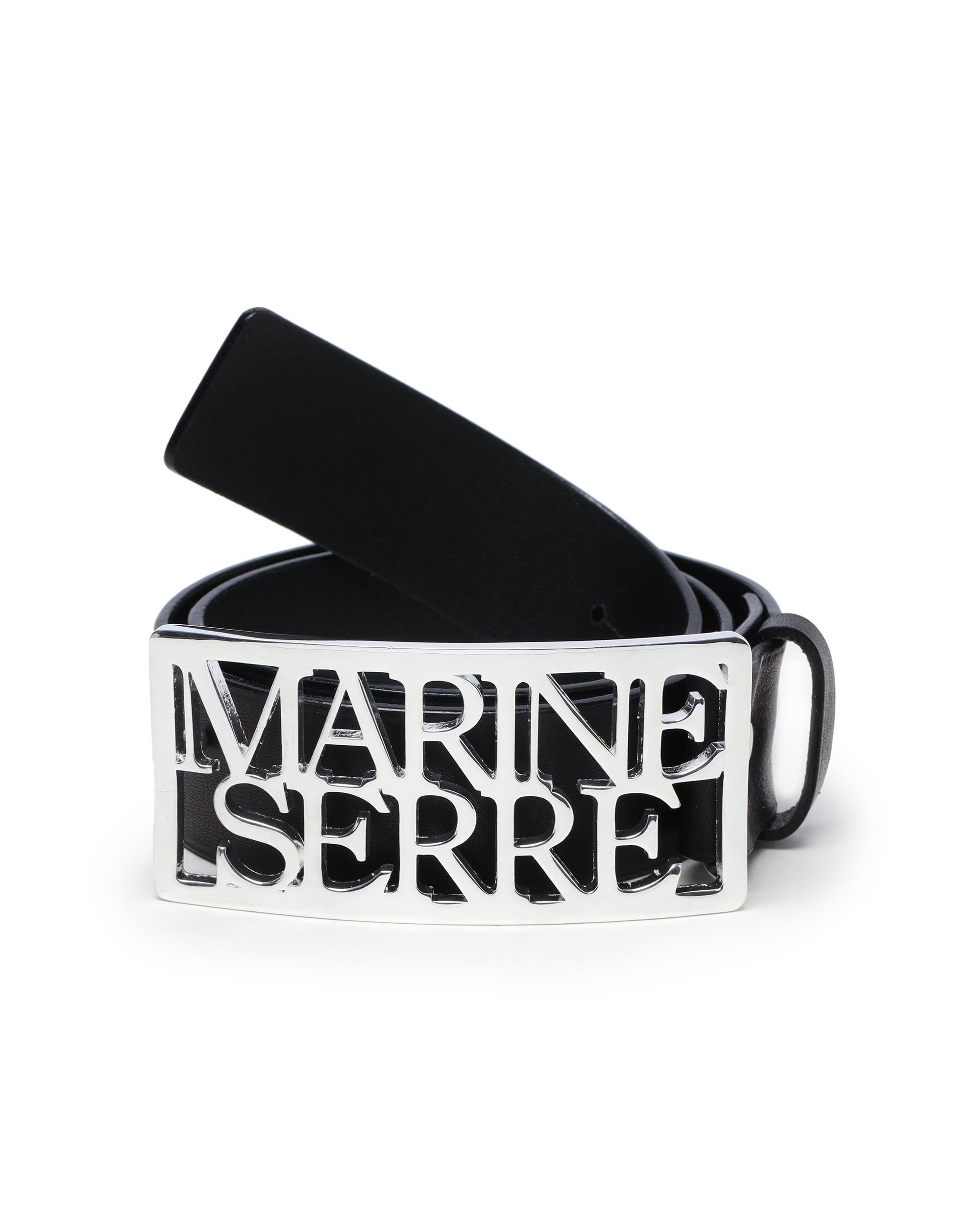 MARINE SERRE Metal logo plate belt