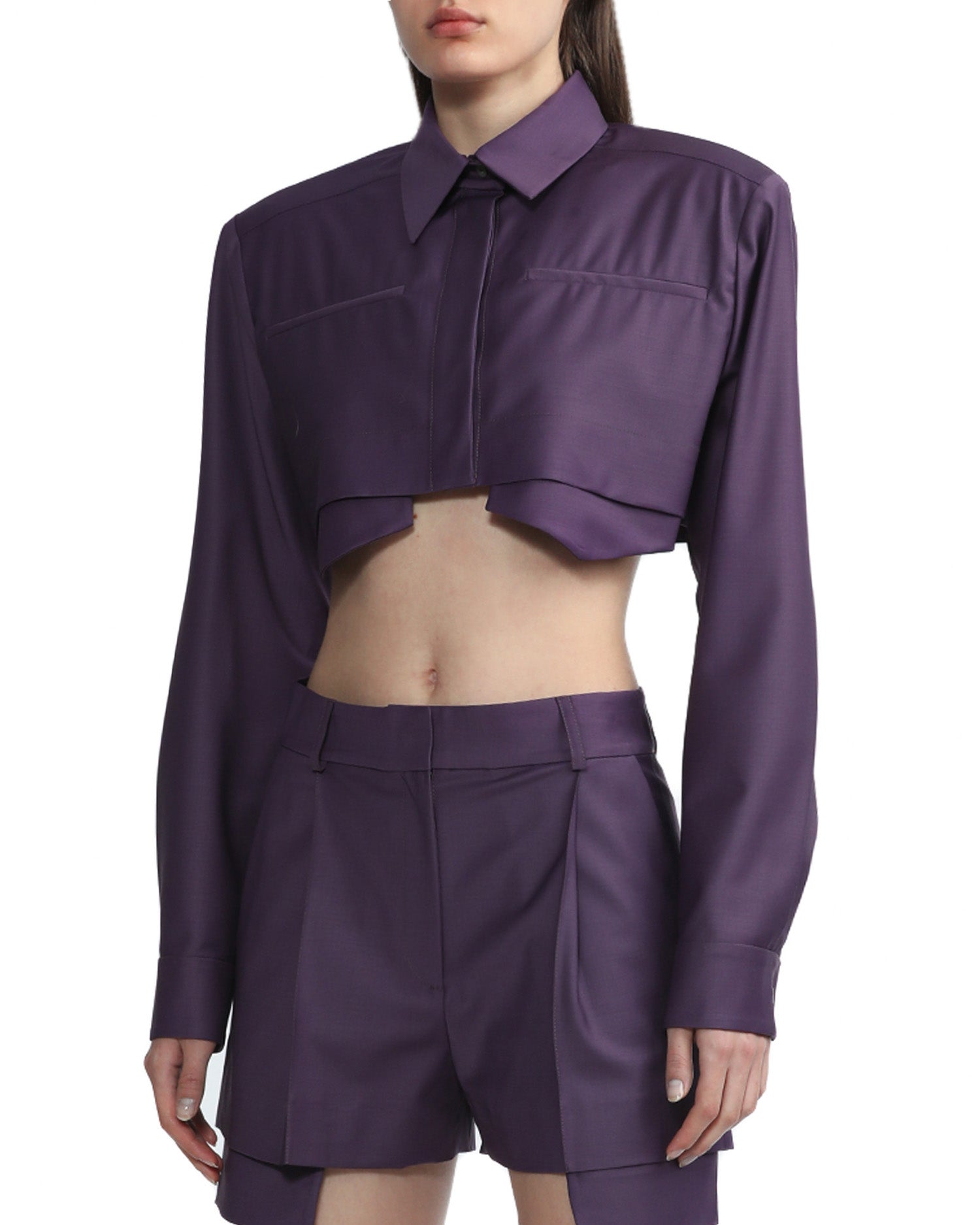 MATÉRIEL Pockets Out crop shirt