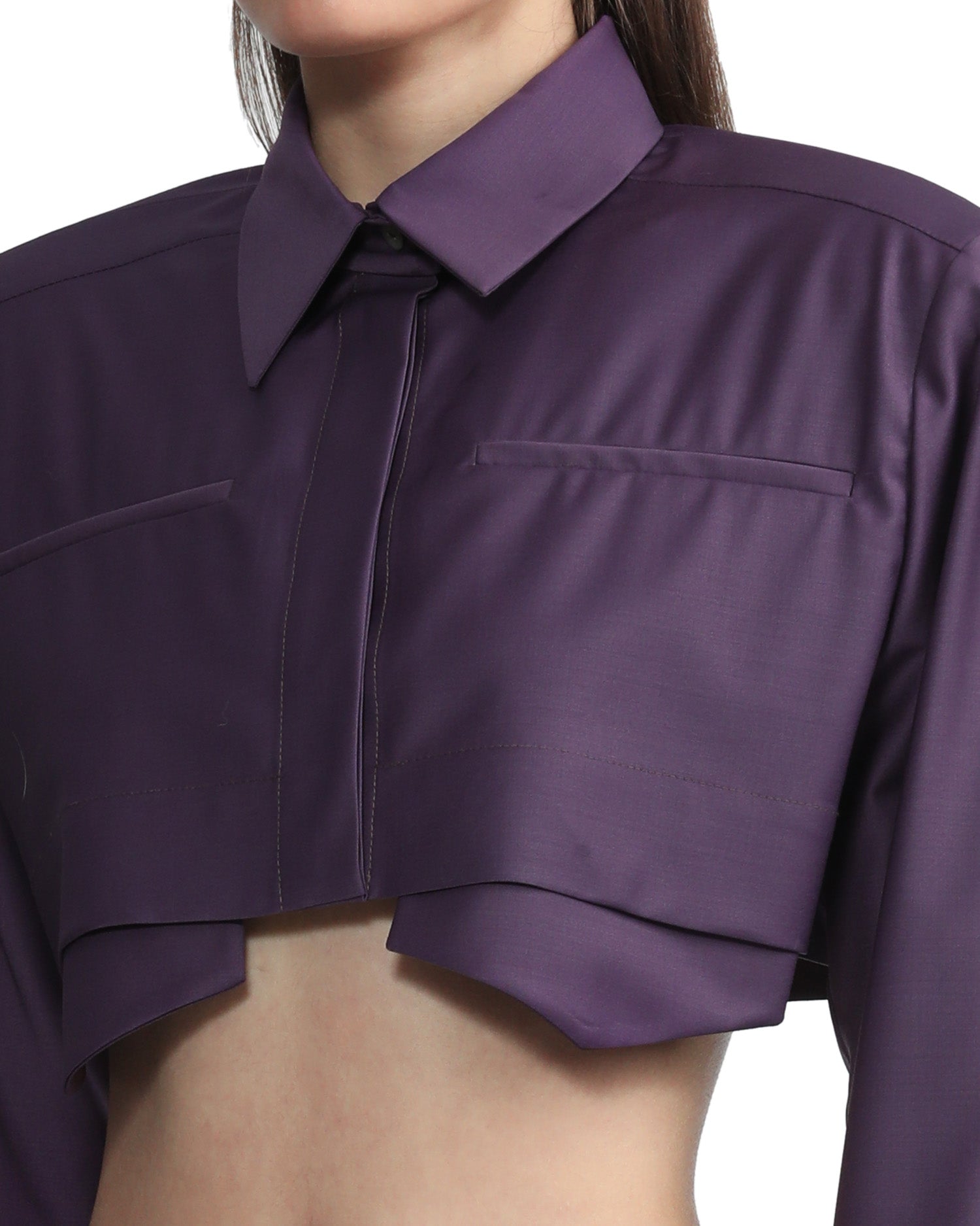 MATÉRIEL Pockets Out crop shirt