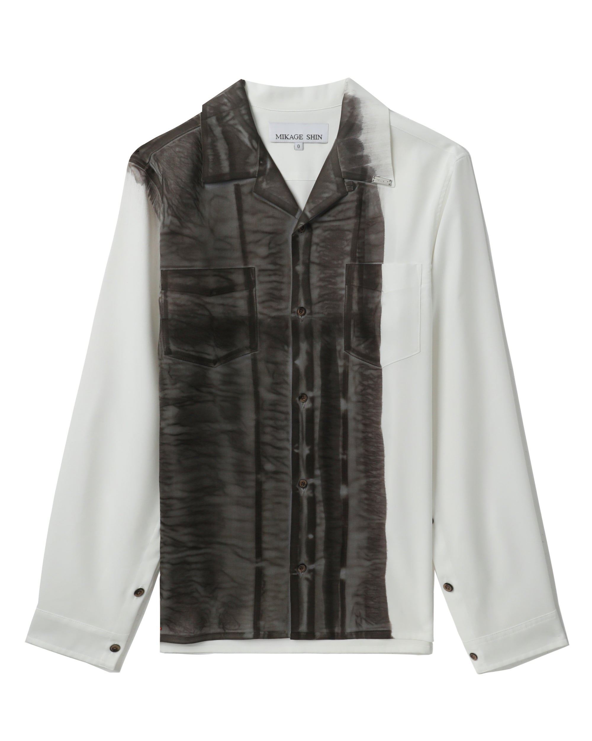 MIKAGE SHIN Leather-like hand printed shirt