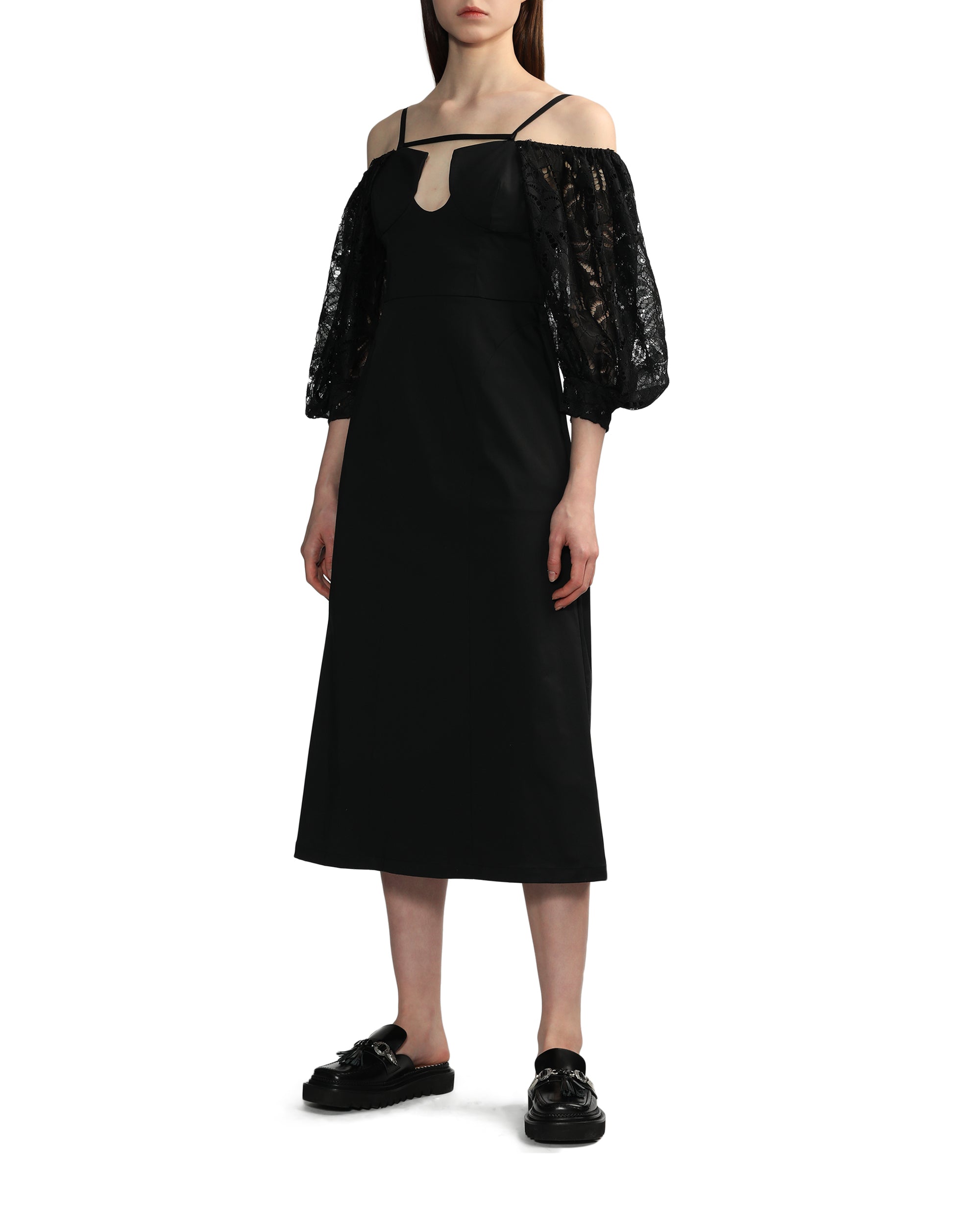 MIKAGE SHIN Lace sculptured off-shoulder dress
