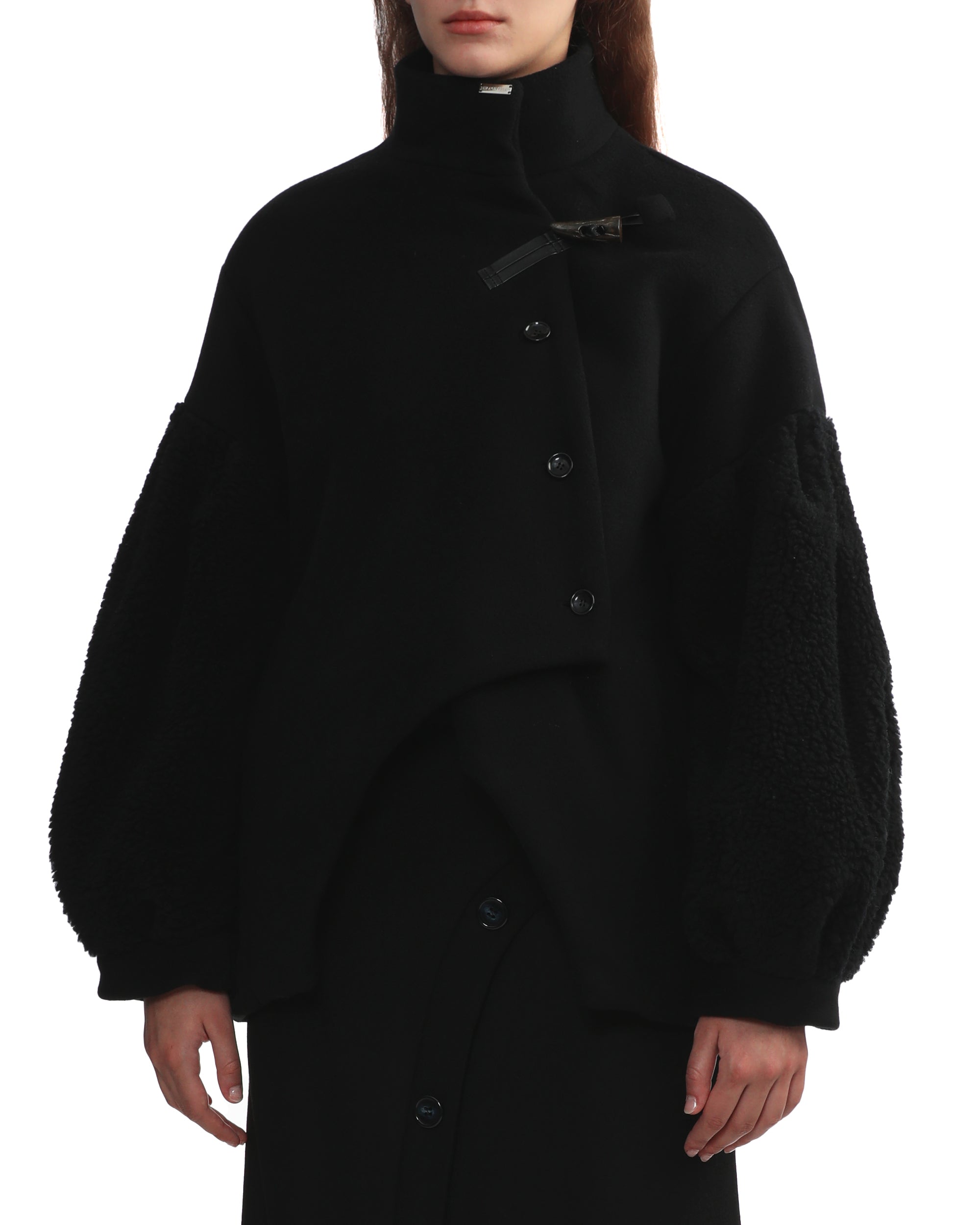 MIKAGE SHIN Bias cut short duffle coat